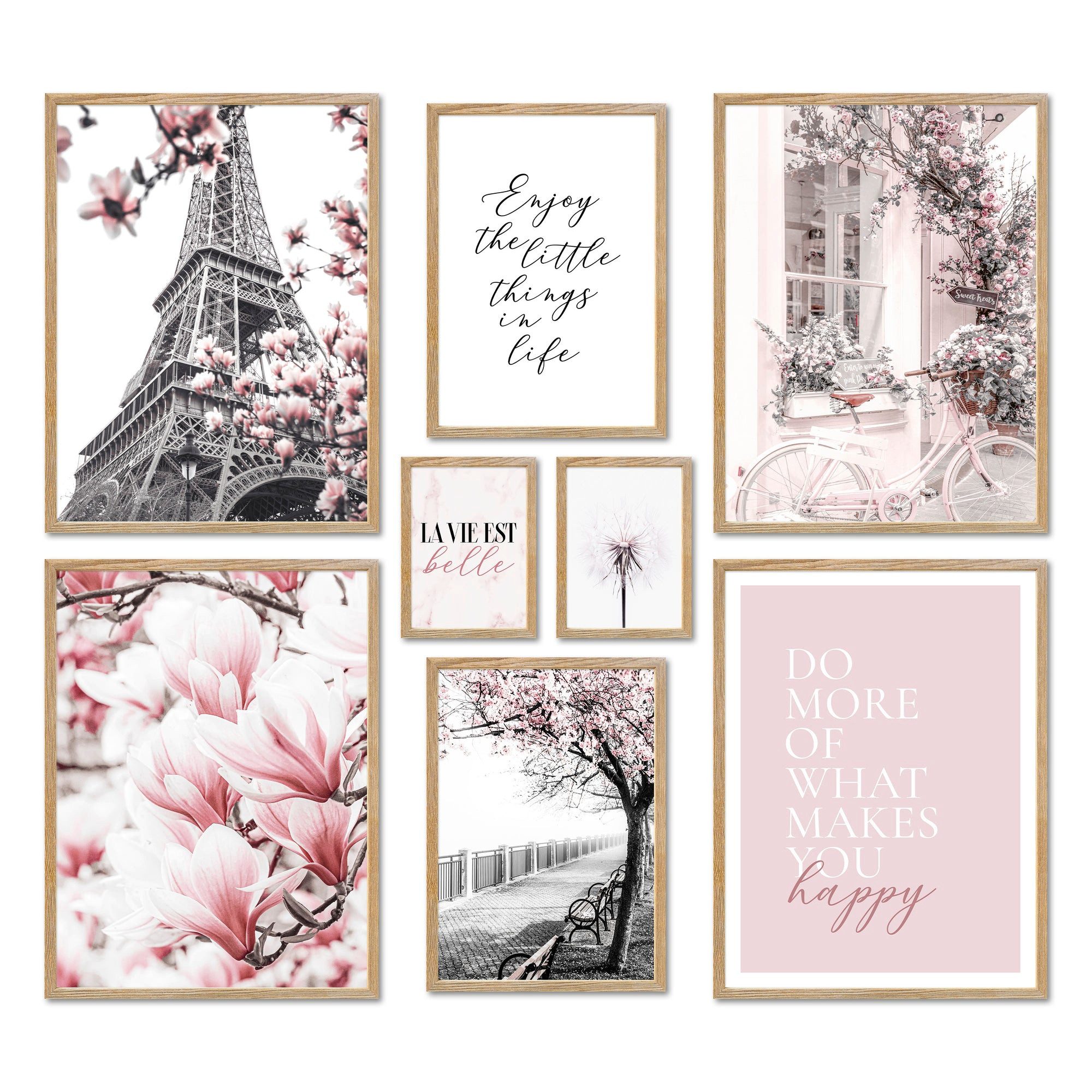 Bilder-Collage Poster Set - SPRING IN PARIS - Deko Wandbilder fashion, mode, rosa, sc