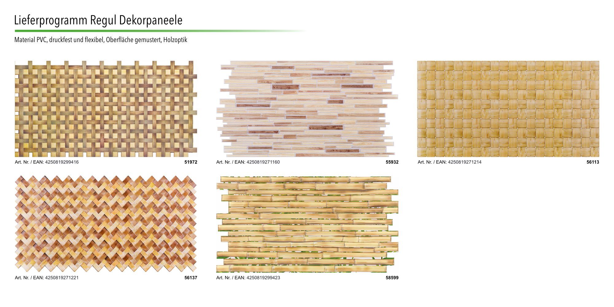 Regul Wanddekoobjekt 51972 (Dekorplatten aus PVC - Dekorative Wandpaneele mit 3D Look als Wandverkleidung - Holz Optik (1 Paneel) Holzoptik Wood 3D Wall Panels Deko)