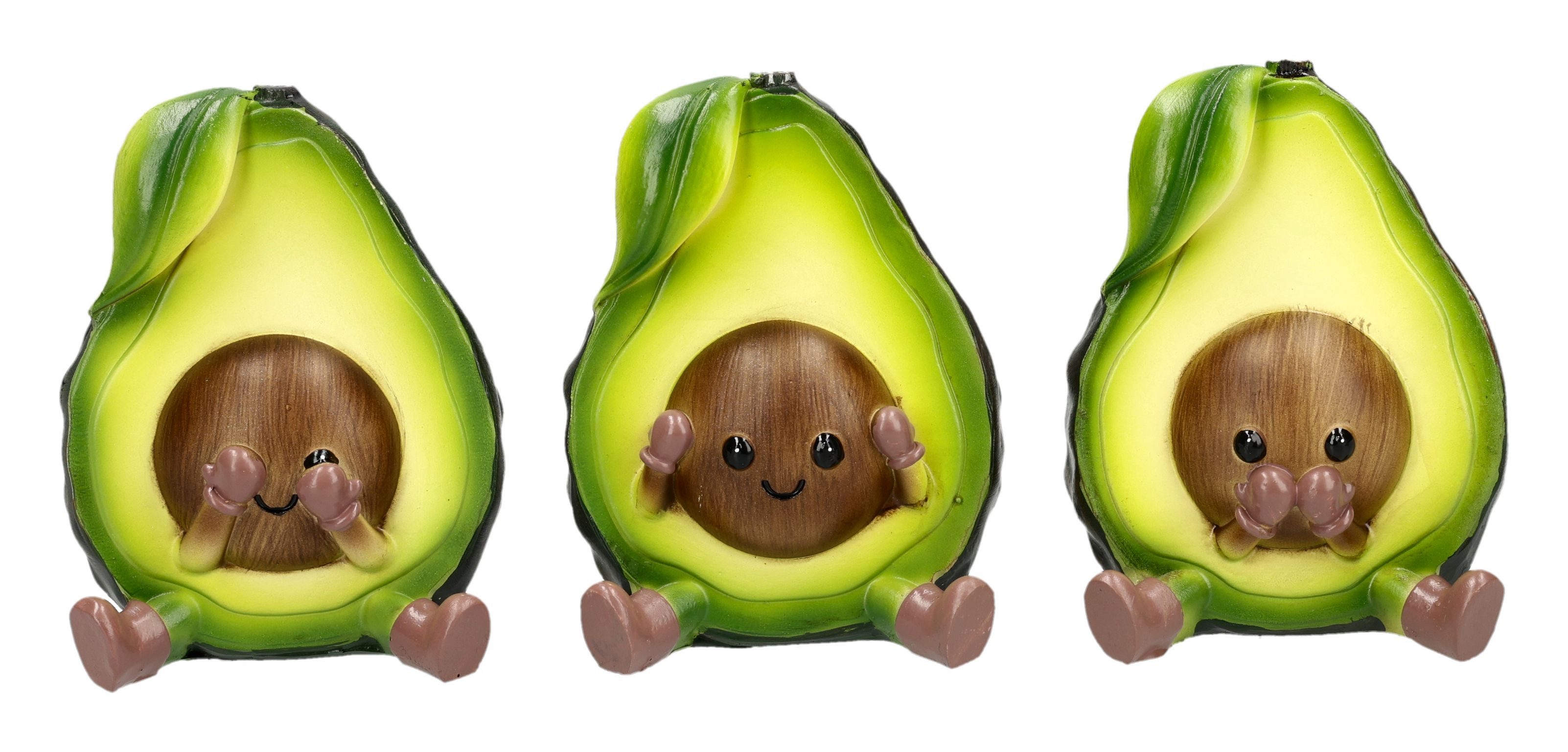 Figuren Shop GmbH Dekofigur Avocado Figuren Set – Lustige Dekofigur Figuren „Nic