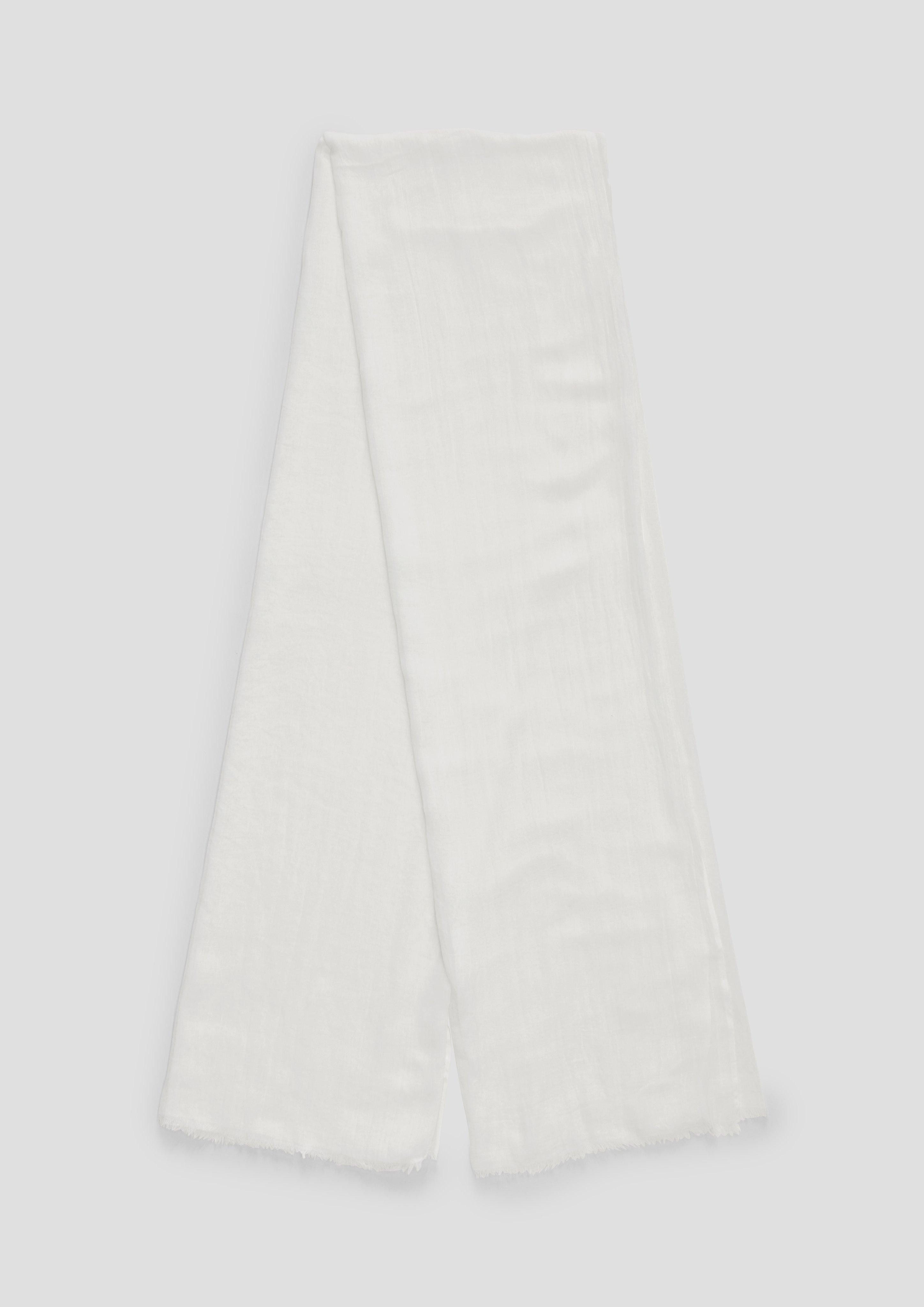 s.Oliver Halstuch Unifarbener Schal aus leichtem Polyester, Fransen