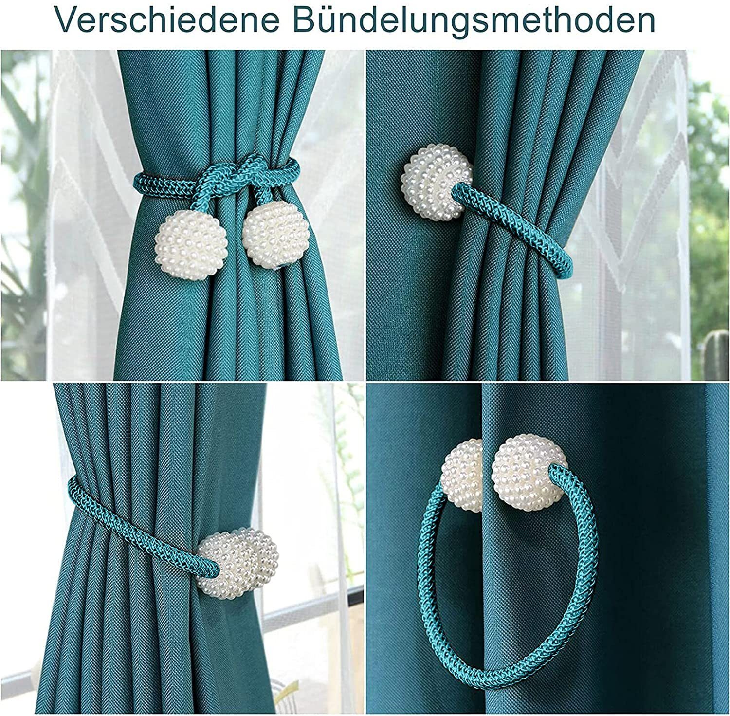 Europäer 6 Dekoration ®, Klassischer Vorhang, Raffhalter Stück Büro Haus Blau Magnetische für COOL-i Vorhang