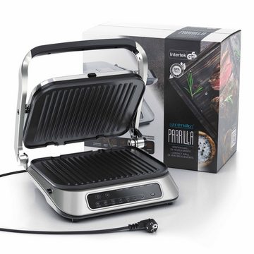 Arendo Kontaktgrill Elektrogrill, elektrischer Tischgrill, Sandwichmaker, 1900 W, Multi Grill mit Digitalsteuerung, Panini Grill, abnehmbare Platten