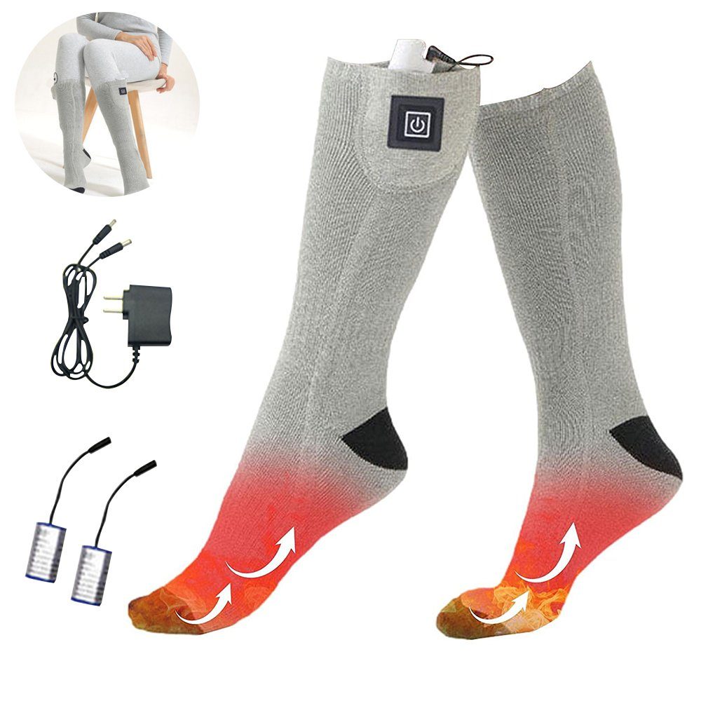 GelldG Thermosocken Beheizbare Socken Thermosocken Wiederaufladbare Heizsocken Fußwärmer