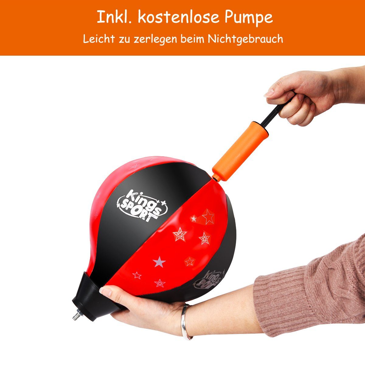 COSTWAY Boxsack Punchingball, mit Boxhandschuhe & Handpumpe