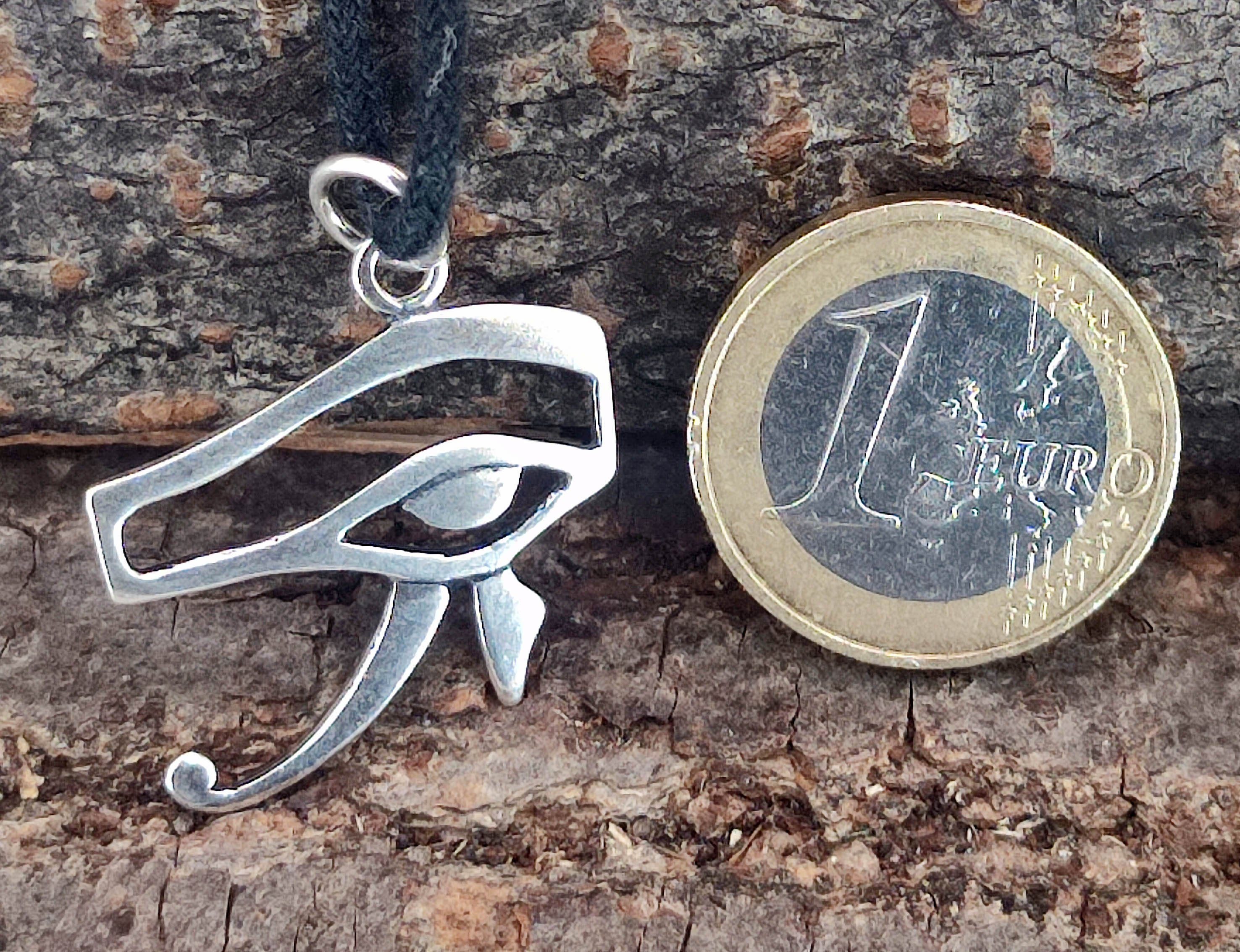 Kiss des Leather Amulett Horus (Sterlingsilber) ägyptisch, 925 of Schutz Horusauge Anhänger Silber Silber 925 Kettenanhänger Auge