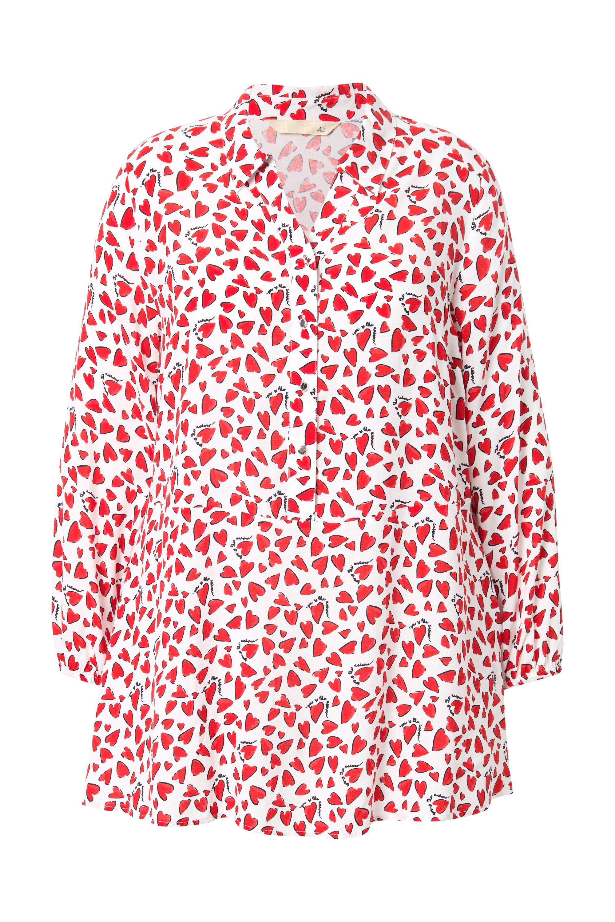 MIAMODA Hemdbluse Bluse A-Linie Herz-Muster günstig online kaufen