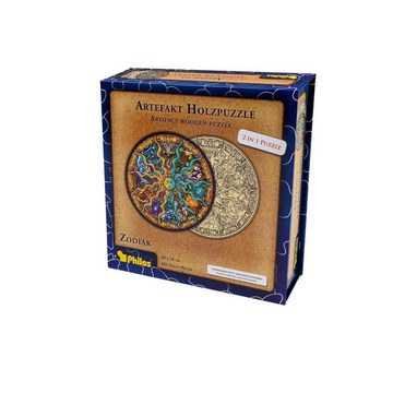 Philos Puzzle 9086 - Artefakt Holzpuzzle 2 in 1 Zodiak, 161 Teile, in..., 161 Puzzleteile