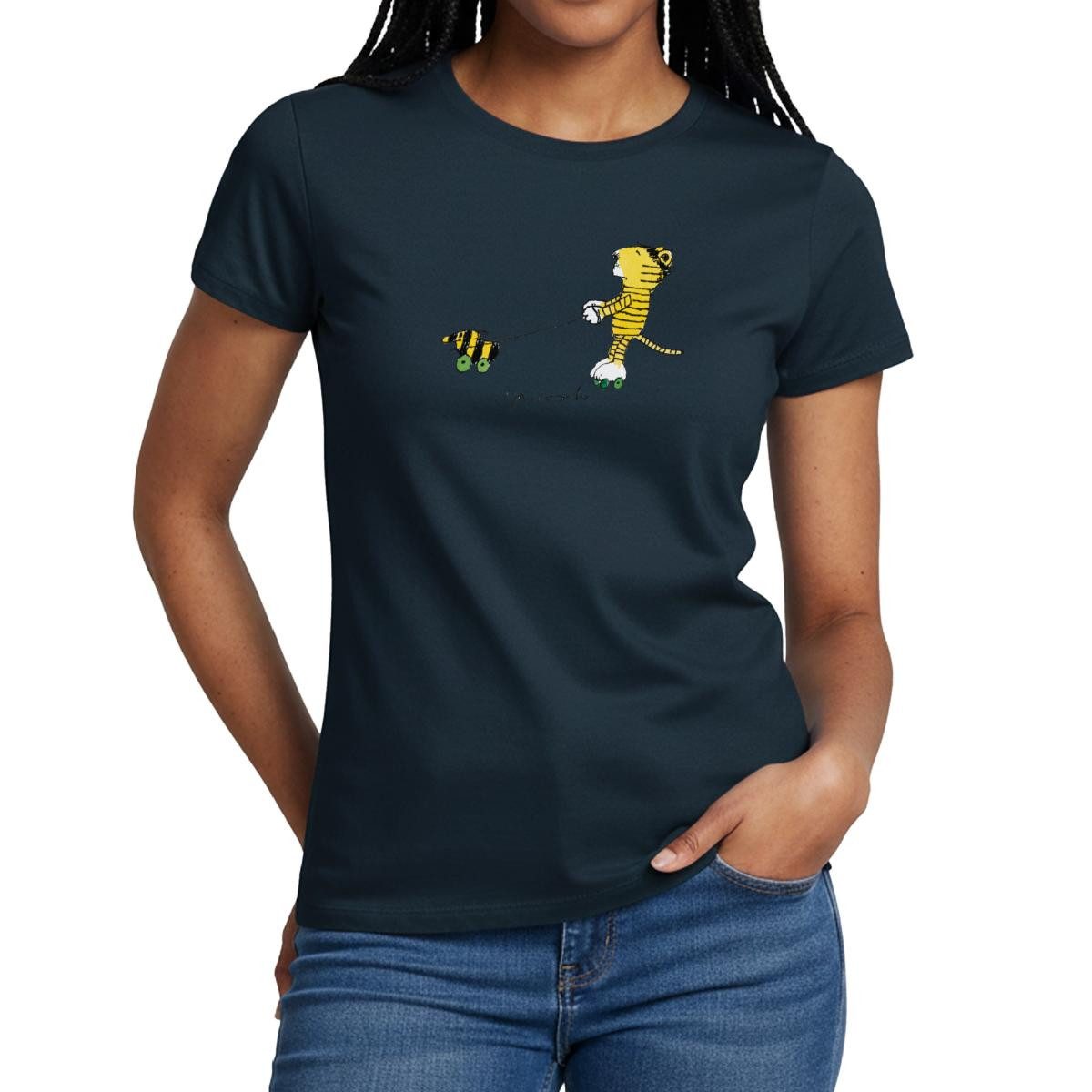 T-Shirt Janosch Tiger auf Rollschuhen Frauen T-Shirt