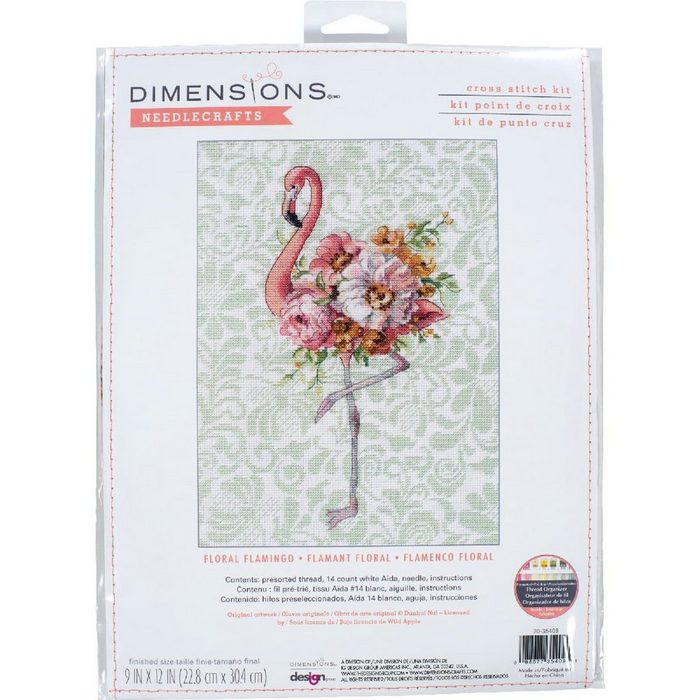Dimensions Kreativset Dimensions Kreuzstich Set "Blumenflamingo" (embroidery kit)