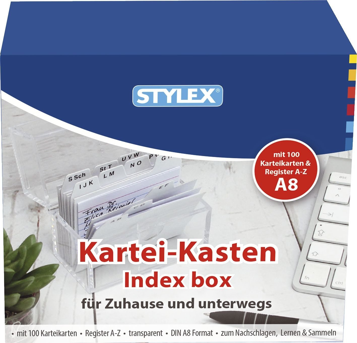 Stylex Karteikasten Toppoint® 49973 Karteikasten Plastik -A8, transparent