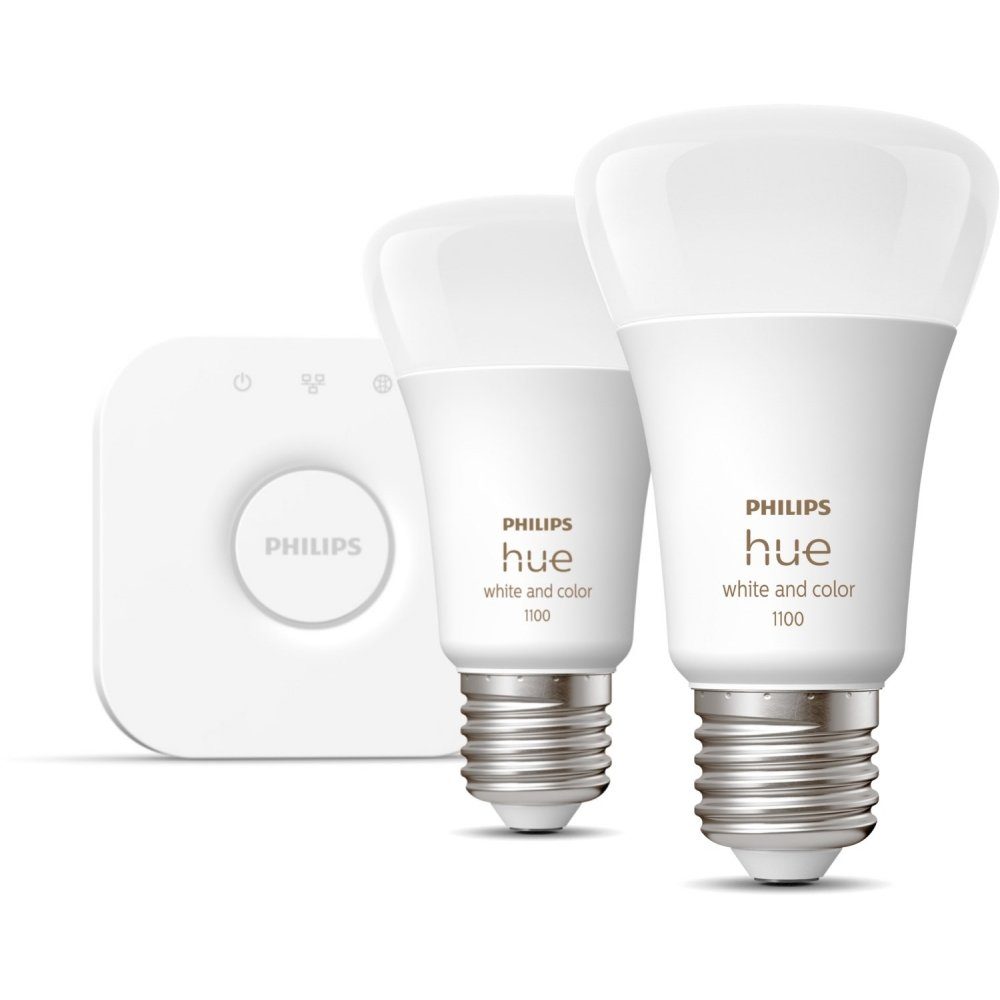 Philips Hue LED-Leuchtmittel White weiß Starterset Lampe LED - & 2er - Color