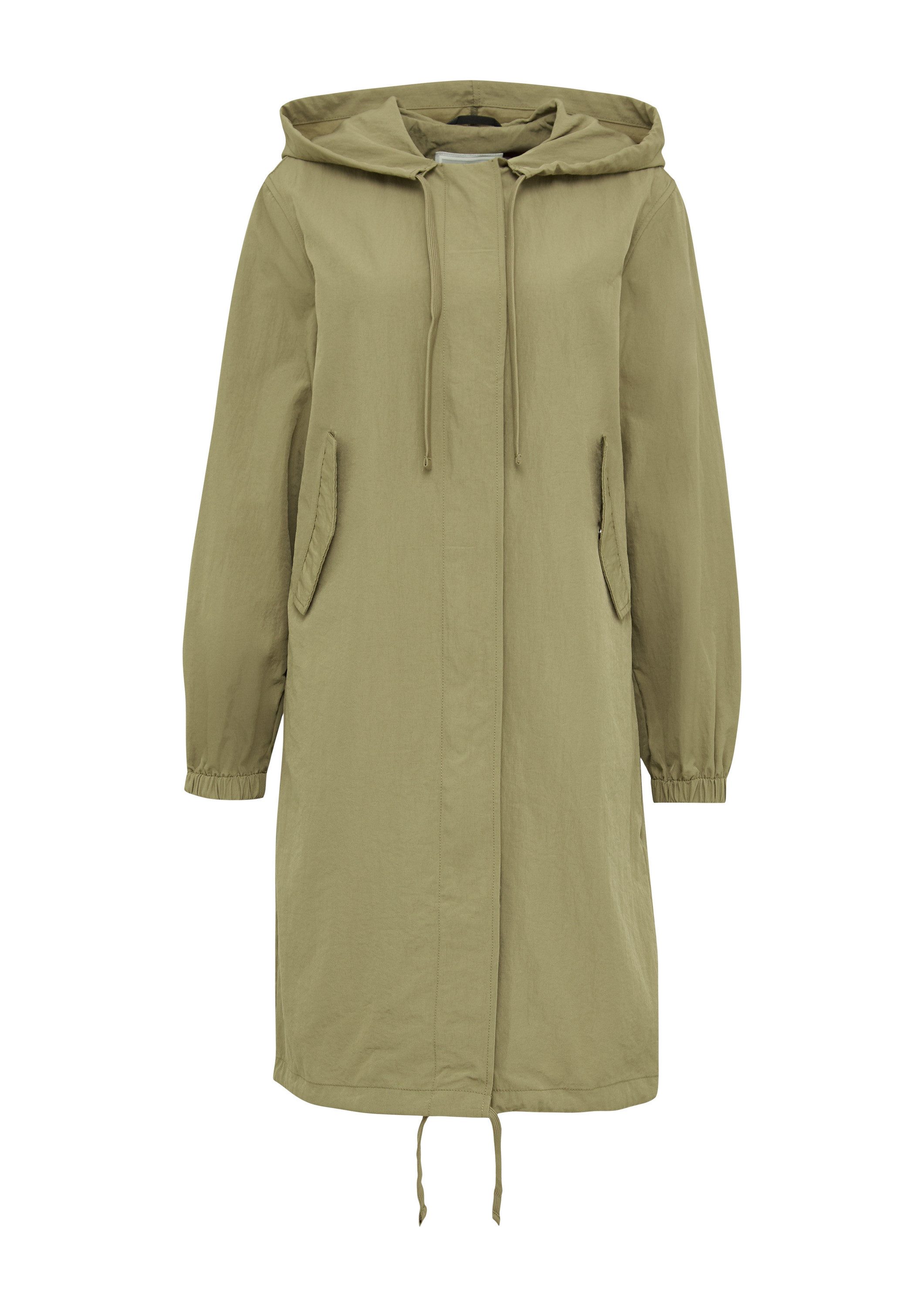 QS Parka Outdoor-Mantel Legerer Nylonparka mit Kapuze günstig online kaufen