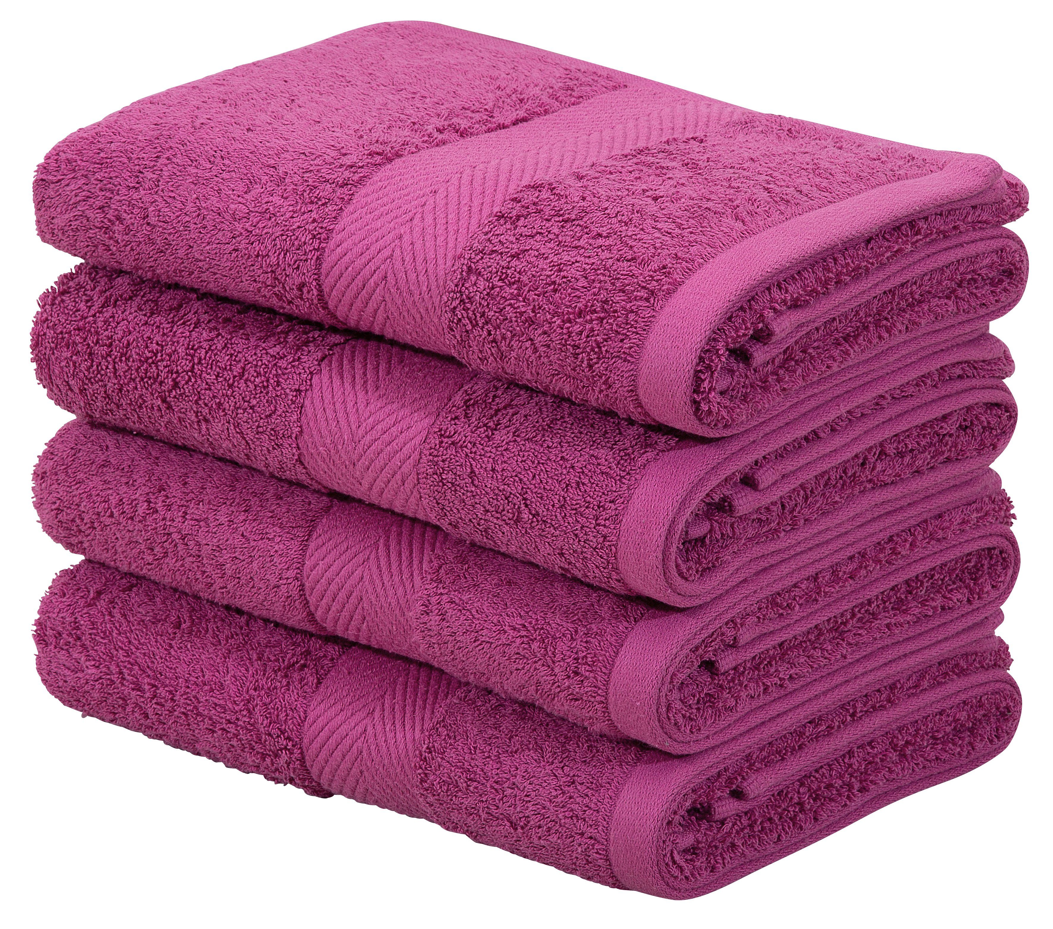 Home affaire Handtücher »Eva«, Walkfrottee (4-St), Premium-Qualität,  Handtuchset aus 100 % Baumwolle