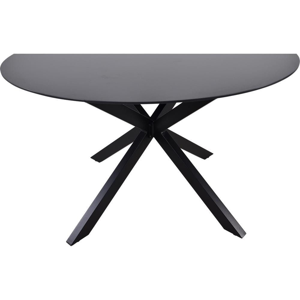 Natur24 Gartentisch Crest Tisch Temperglas Aluminium Schwarz 120 x 120 x 75 cm