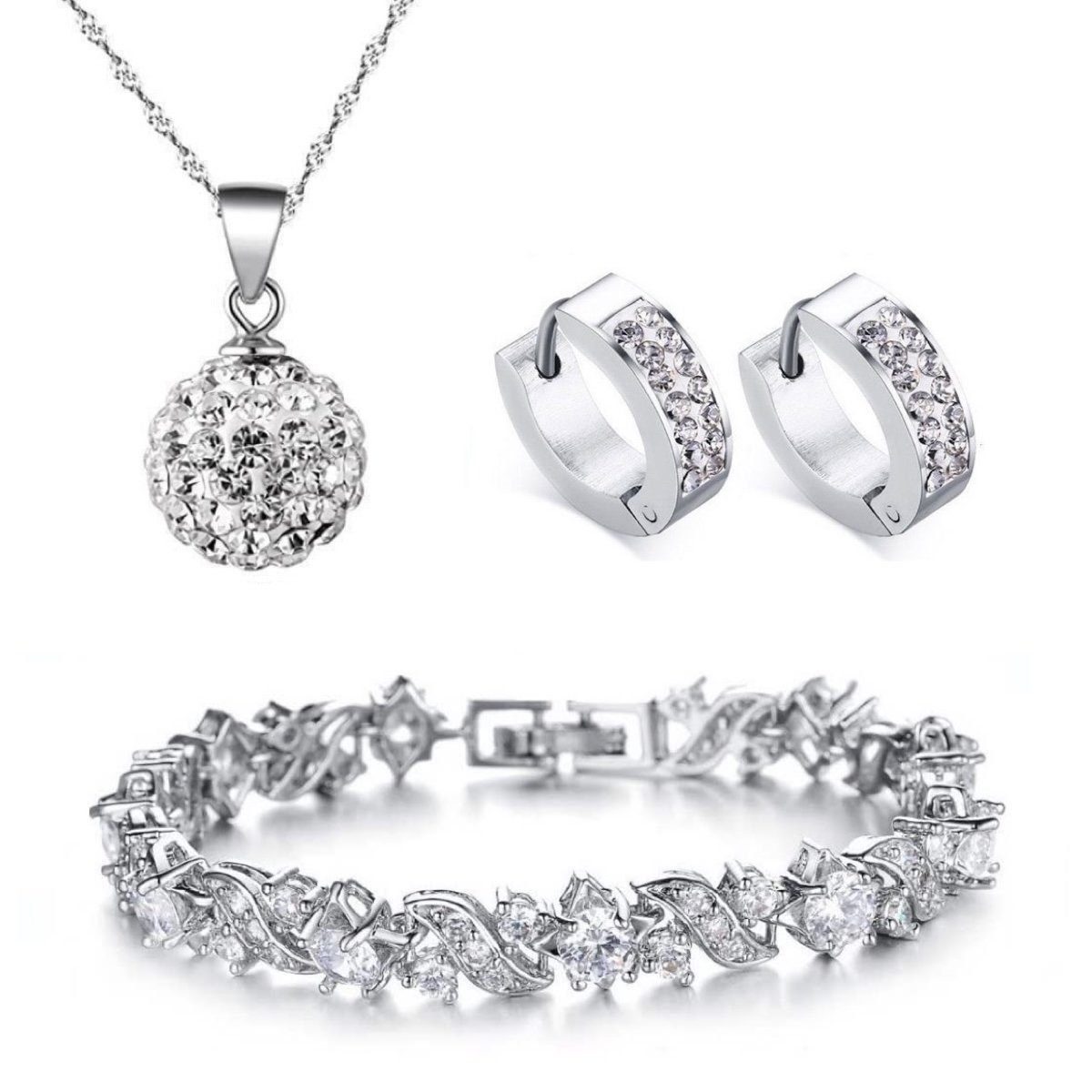 Kim Johanson Schmuckset Gesa (Set, 3-tlg), mit Zirkonia, aus 925 Silber und günstig online kaufen