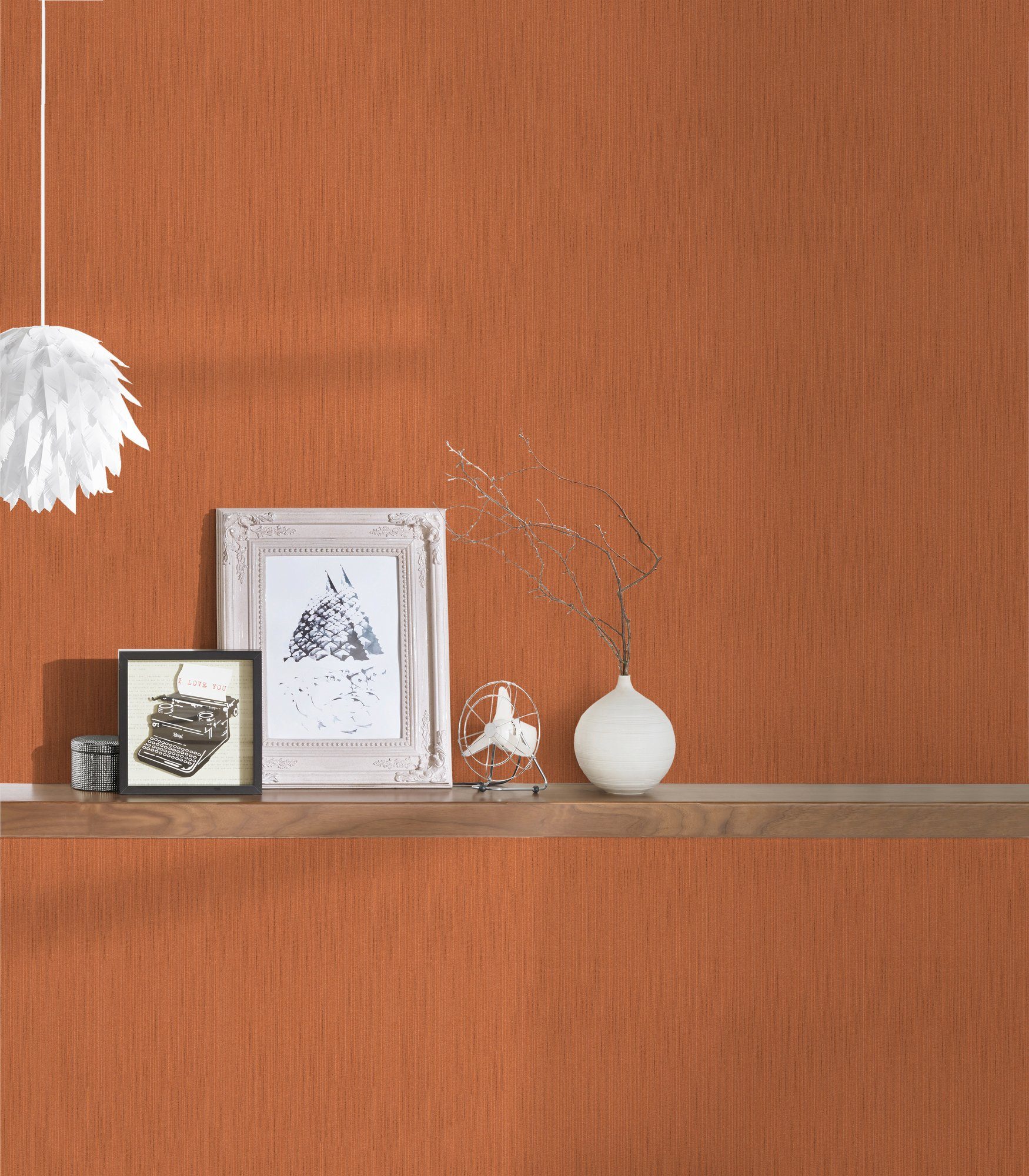 Uni Architects einfarbig, samtig, Textiltapete Paper orange A.S. Einfarbig Tessuto, Tapete Création