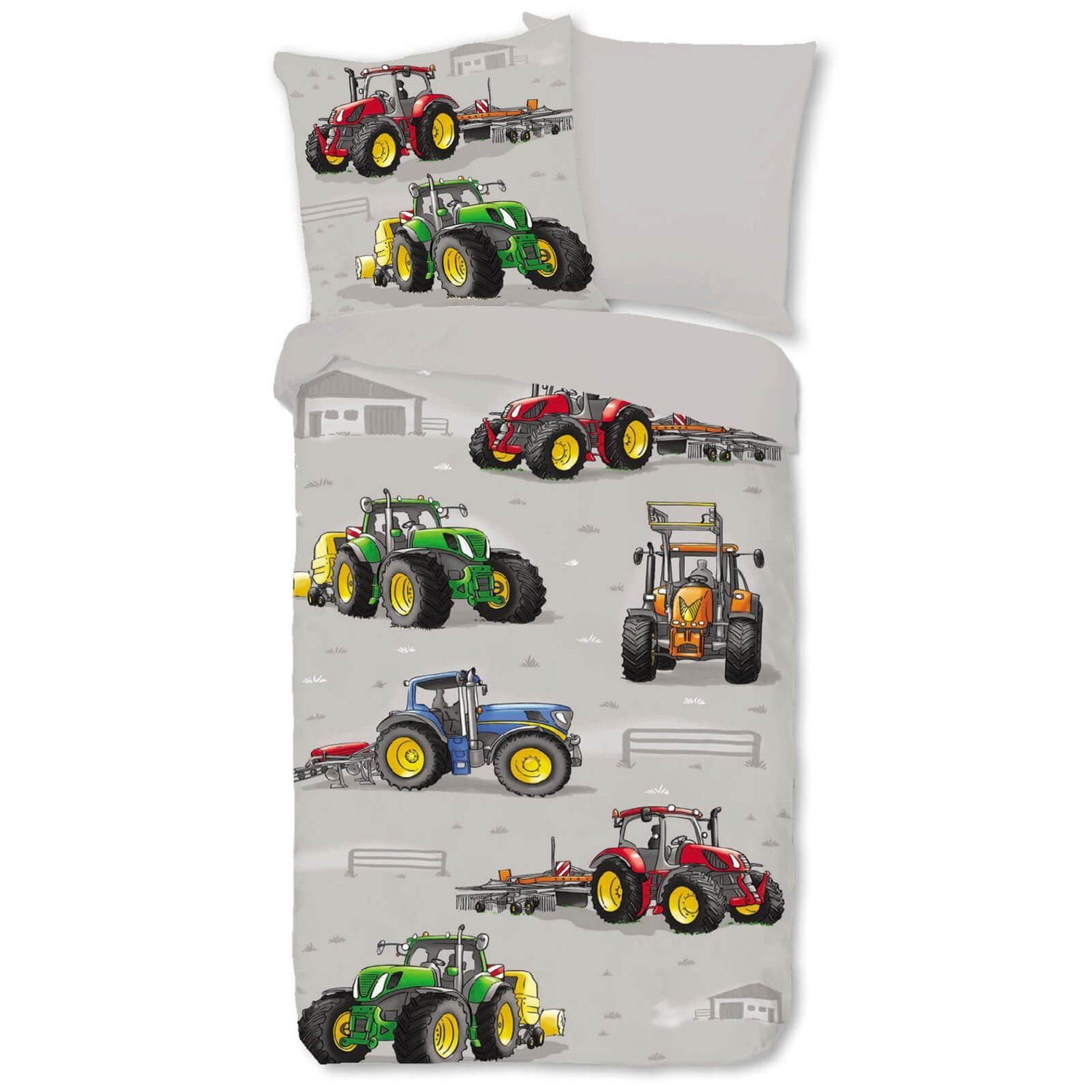 Kinderbettwäsche Traktor Grau, ESPiCO, Renforcé, 2 teilig, Trecker