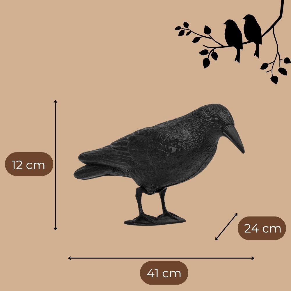 GarPet Vogel-Schreck Taubenabwehr Vogelabwehr Schwarzer Rabe Attrappe Taubenschreck Balkon – Bild 2 von 5