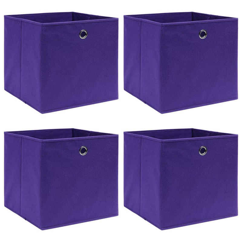 vidaXL Aufbewahrungsbox Aufbewahrungsboxen 4 Stk. Lila 32x32x32 cm Stoff (4 St)
