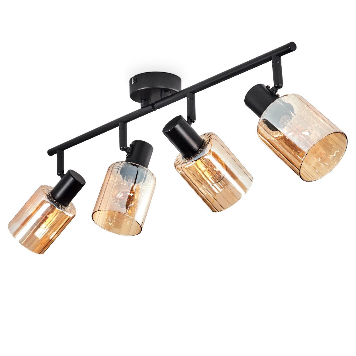 hofstein Deckenleuchte Deckenlampe aus Metall/Glas in Schwarz, ohne Leuchtm günstig online kaufen