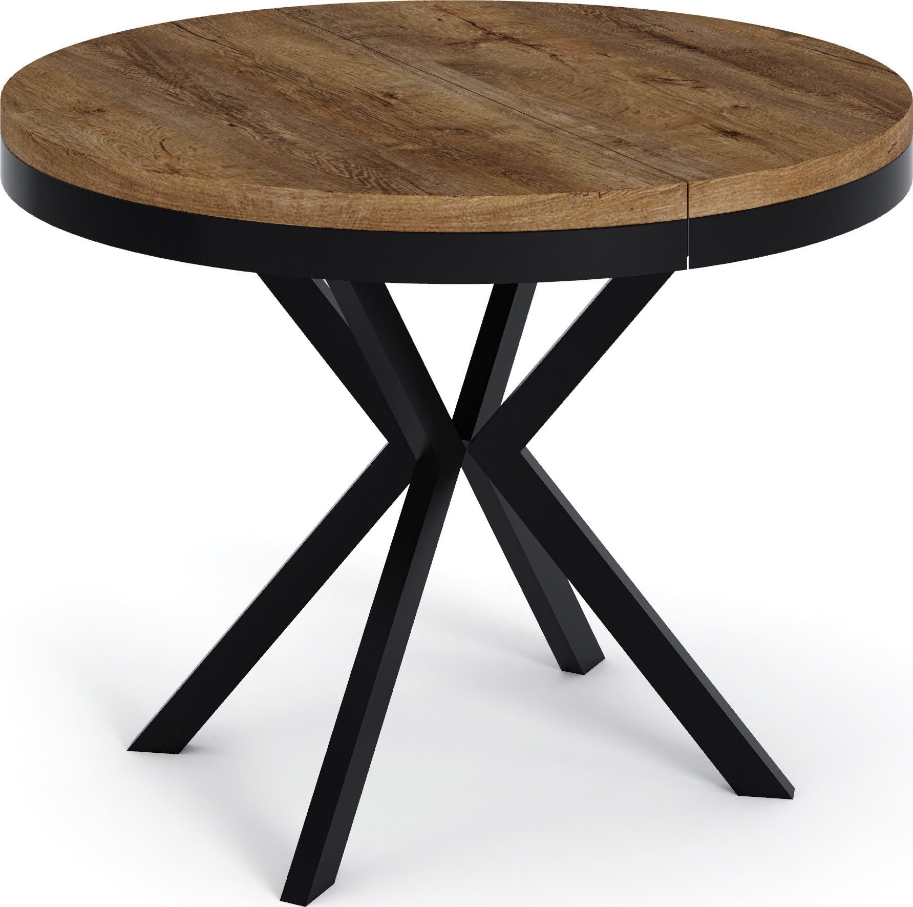 WFL GROUP Esstisch Ross (erhältlich in 3 Größen – 90/100/120 cm ausziehbar auf 170/180/200 cm), platzsparender Tisch in Holzoptik für Küche, Esszimmer oder Wohnzimmer