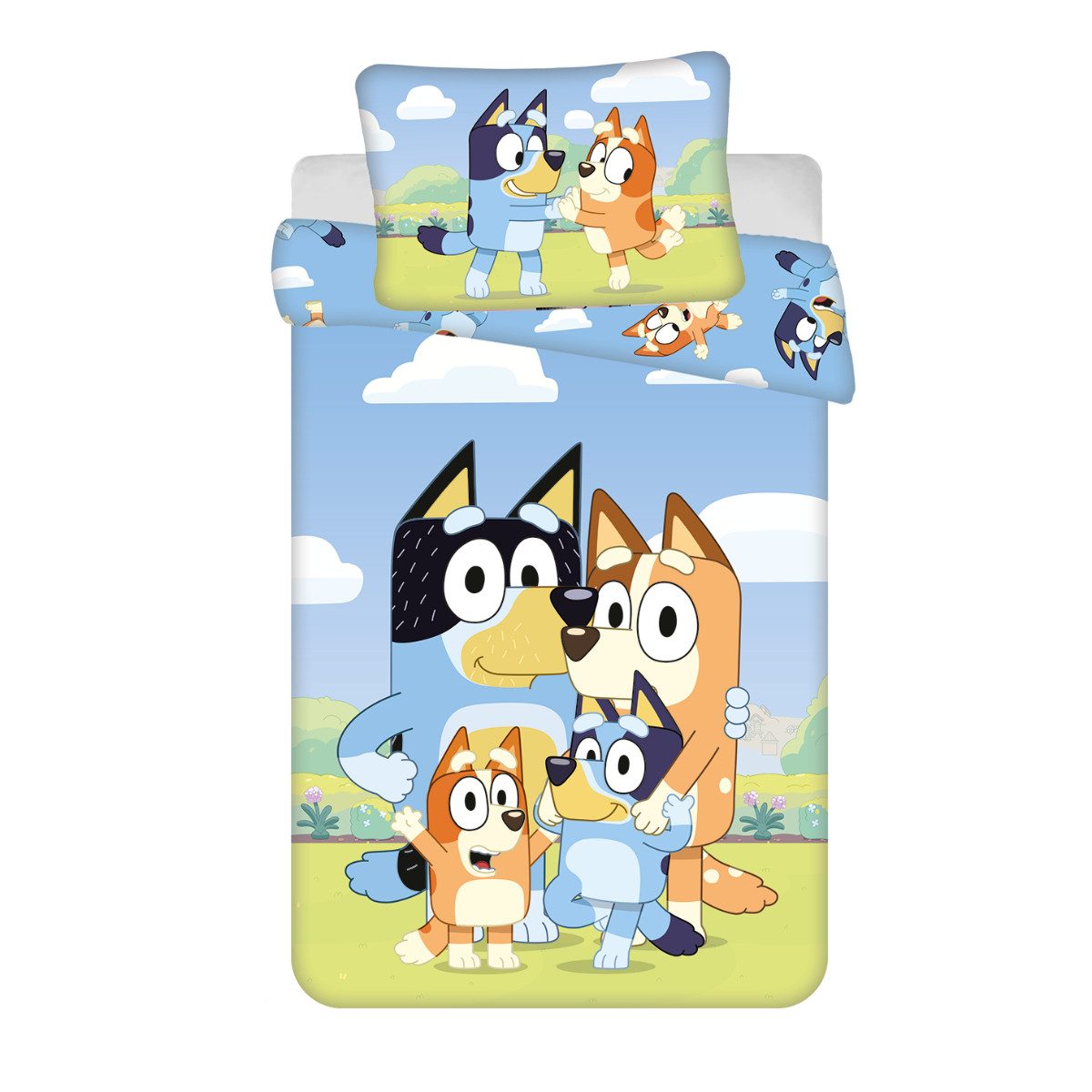 Bluey Kinderbettwäsche Baby Bettwäsche Set 100 × 135 cm + 40x60 cm Baumwoll günstig online kaufen