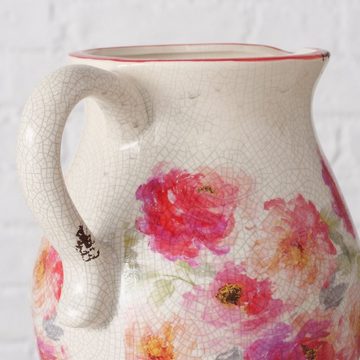 BOLTZE Dekovase "Karella" aus Keramik in weiß/rosa H19cm