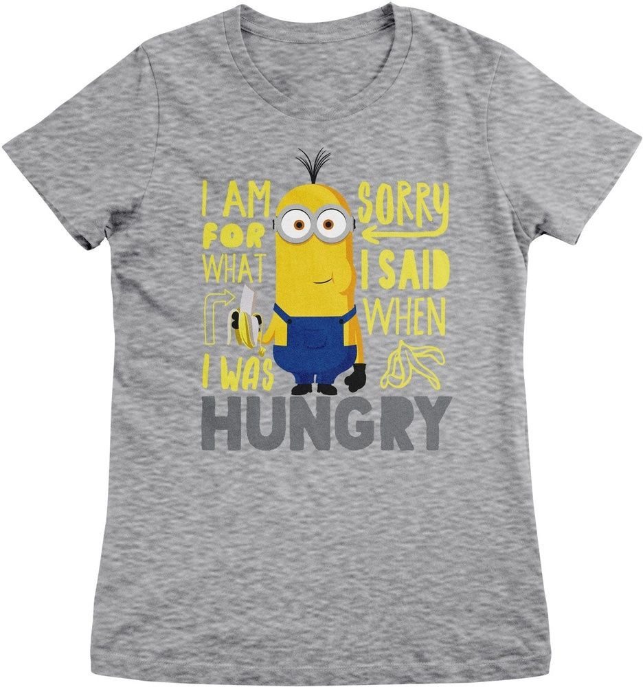 Minions T-Shirt Sorry For What I Said When I Was Hungry Girly Tee