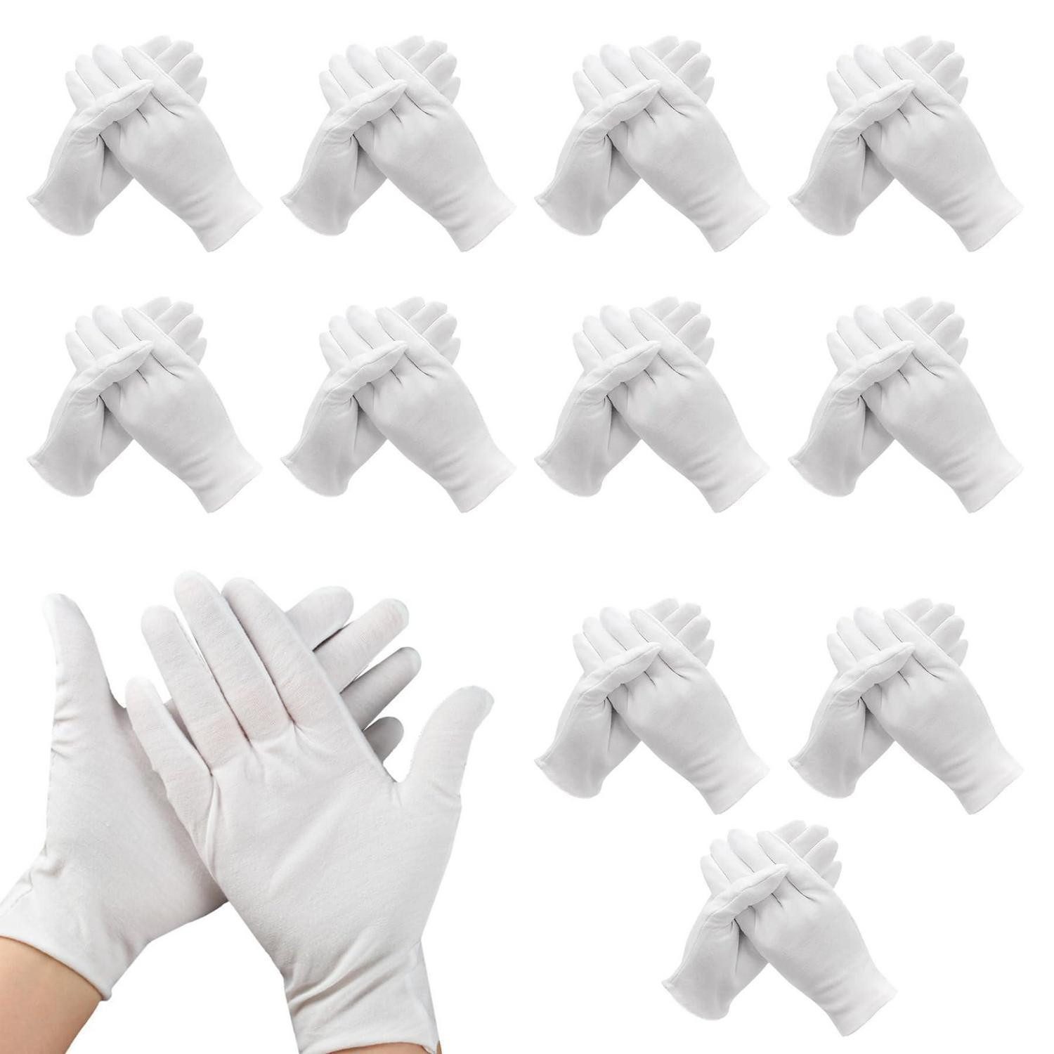 LuxusKollektion Baumwollhandschuhe Handschuhe Baumwolle 12 Paar Weiß S (12-St)