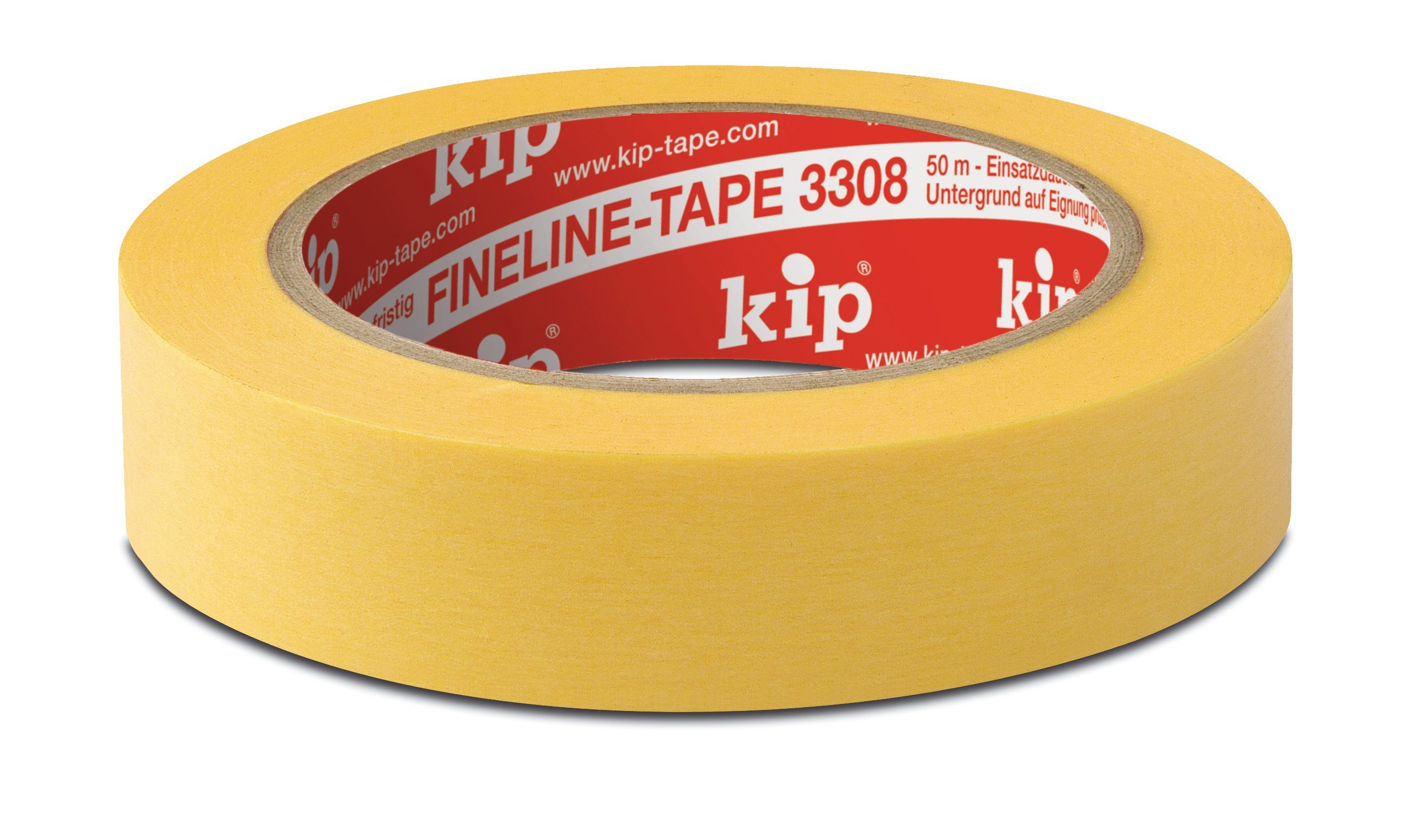Klebeband Malerarbeiten, Lackierarbeiten im Außenbereich und Innenbereich Premium Pack) PLUS, - 3308 Kip® (3er Malerkrepp Kip® Tape - Fine-Line gelb Für Farbe: