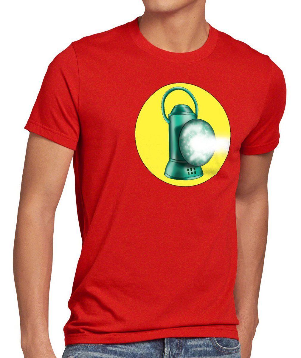 style3 Print-Shirt Herren T-Shirt Sheldon Lantern Green Cooper Big Bang Theory Superheld laterne dc rot