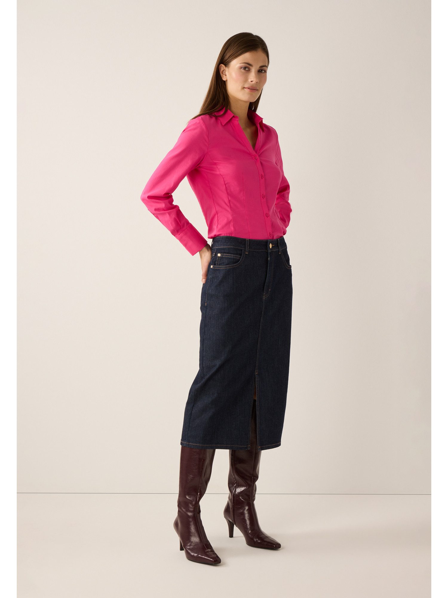 MORE&MORE Langarmbluse klassische Businessbluse, tailliert günstig online kaufen