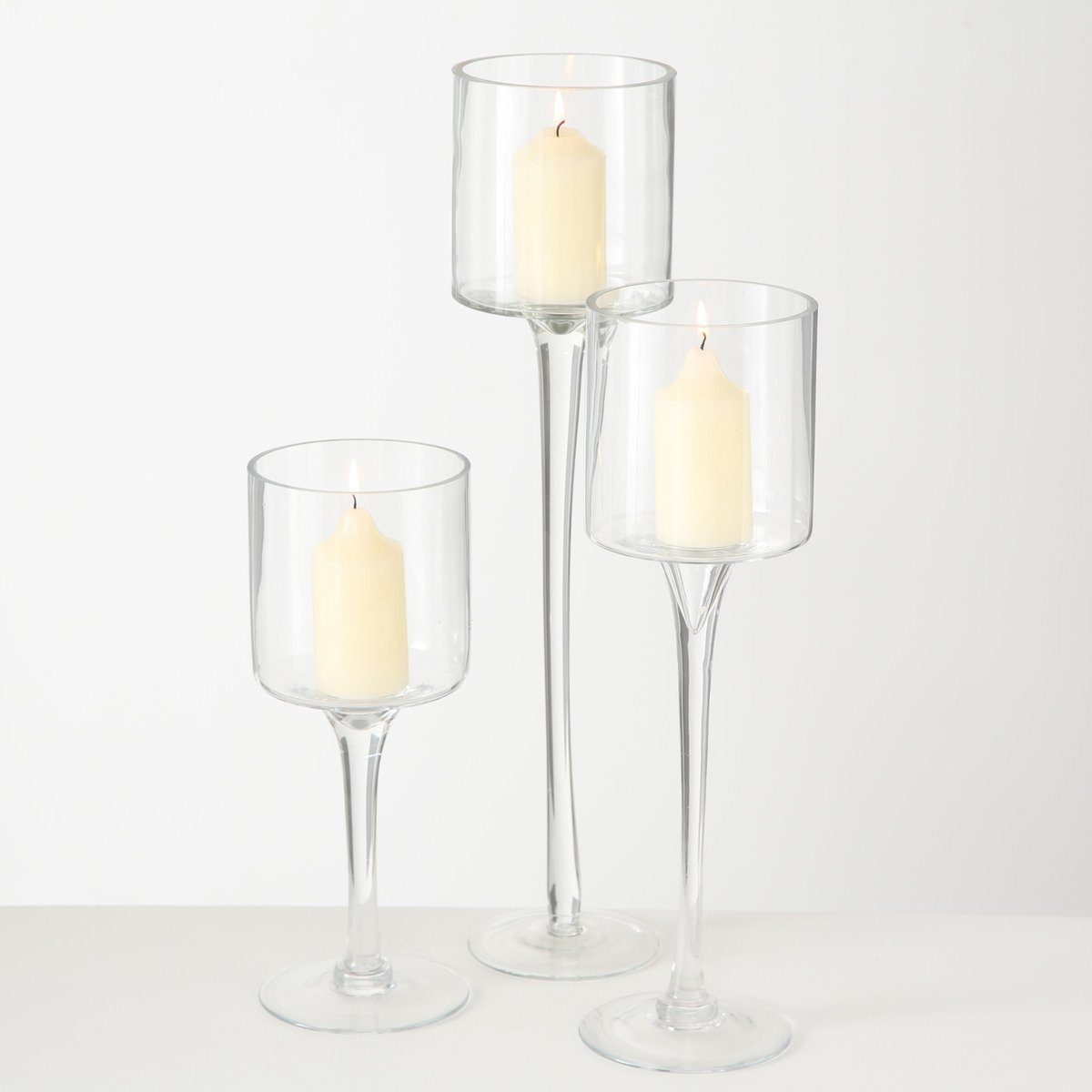 Windlicht Deko-Gläser BOLTZE Arosa Kerzen für 3-teilig Set