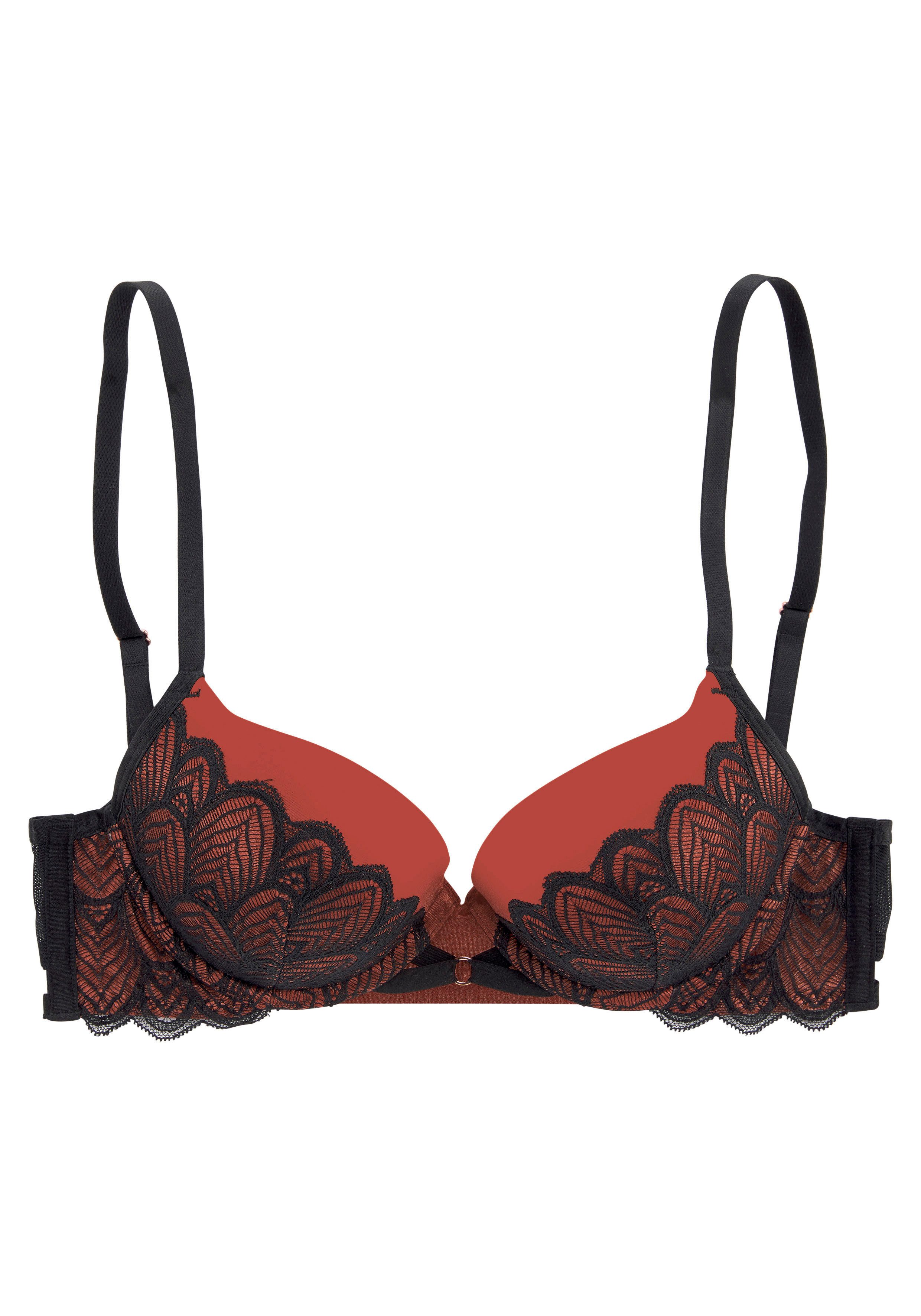 LASCANA Push-up-BH Belinda Cups aus schöner Satinware mit Spitze überzogen, sexy Dessous – Bild 2 von 5