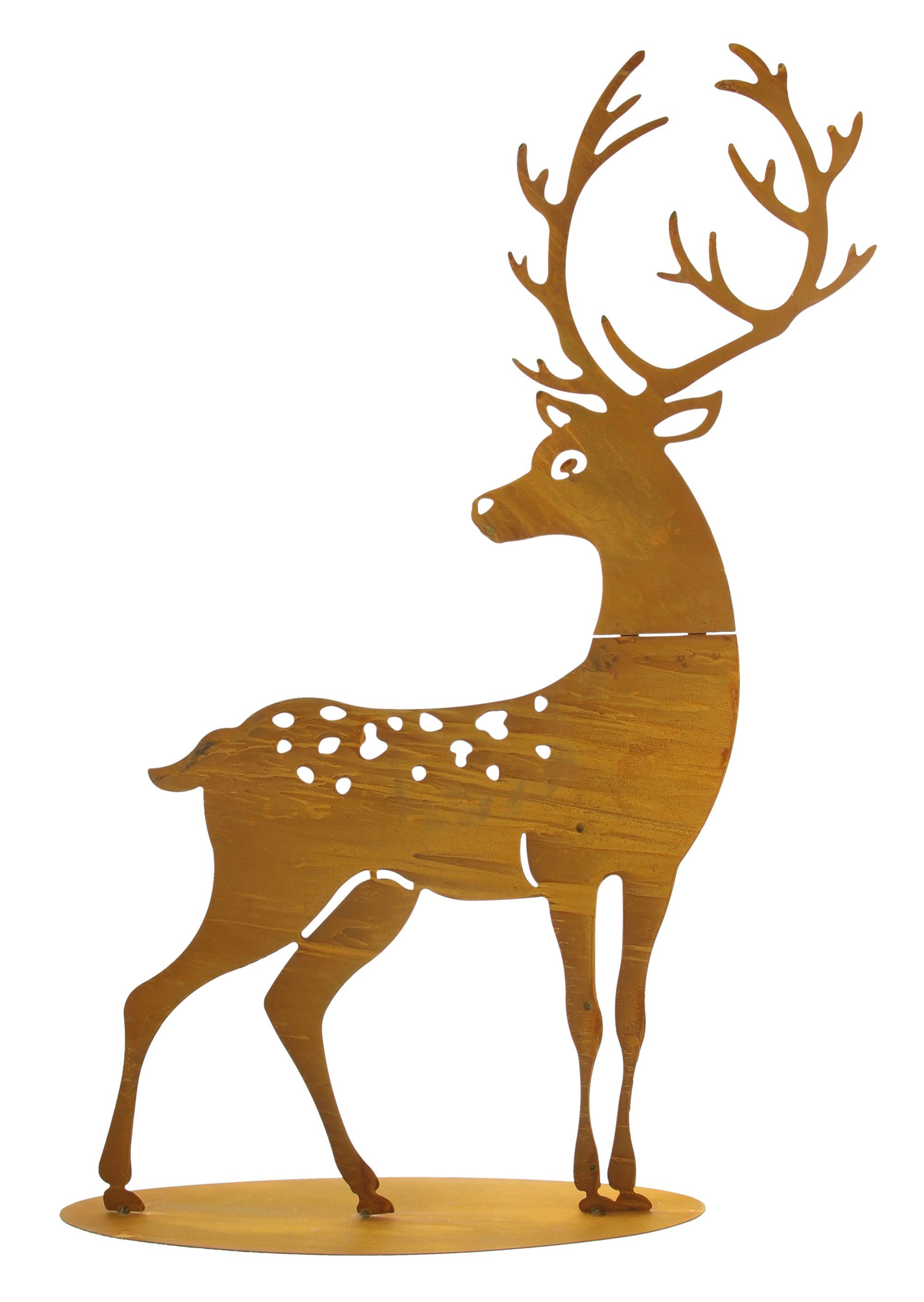 Dekoleidenschaft Dekofigur "Hirsch" aus Metall in Rostoptik, 75 cm hoch, fü günstig online kaufen