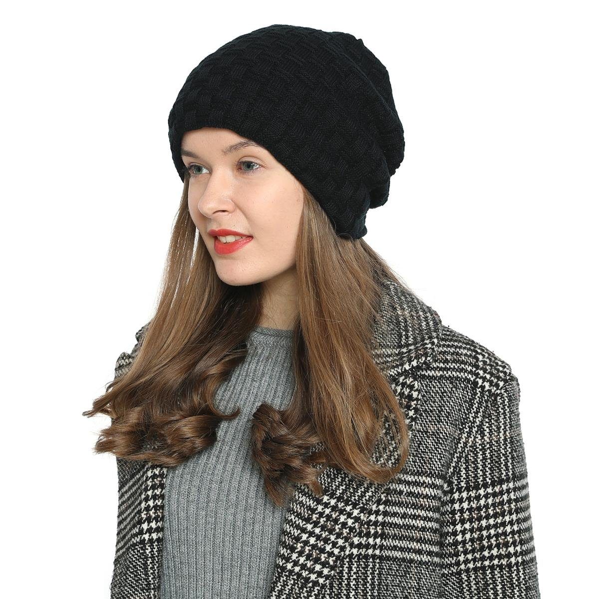 DonDon Beanie Damen Beanie Winter Slouch Style mit Innenfutter (Packung, 1- günstig online kaufen
