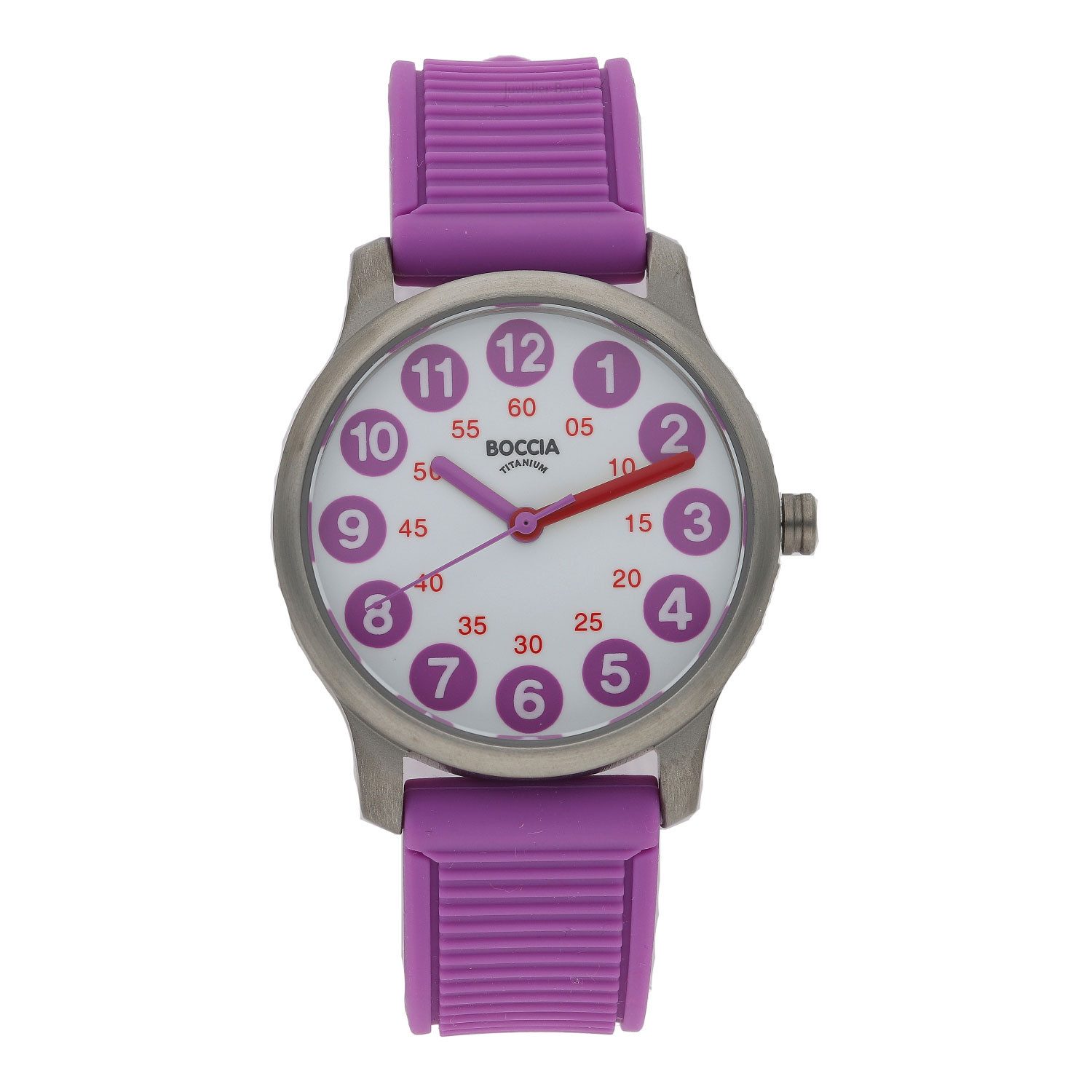 Boccia Quarzuhr Kinderuhr Titan Boccia Lila 3373-01 Silikon, (1-tlg)