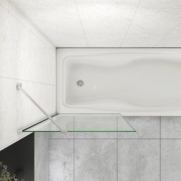 duschspa Badewannenaufsatz 6mm 140cm NANO Glas Duschtrennwand auf Badewanne, Einscheibensicherheitsglas, Sicherheitsglas, (Set)