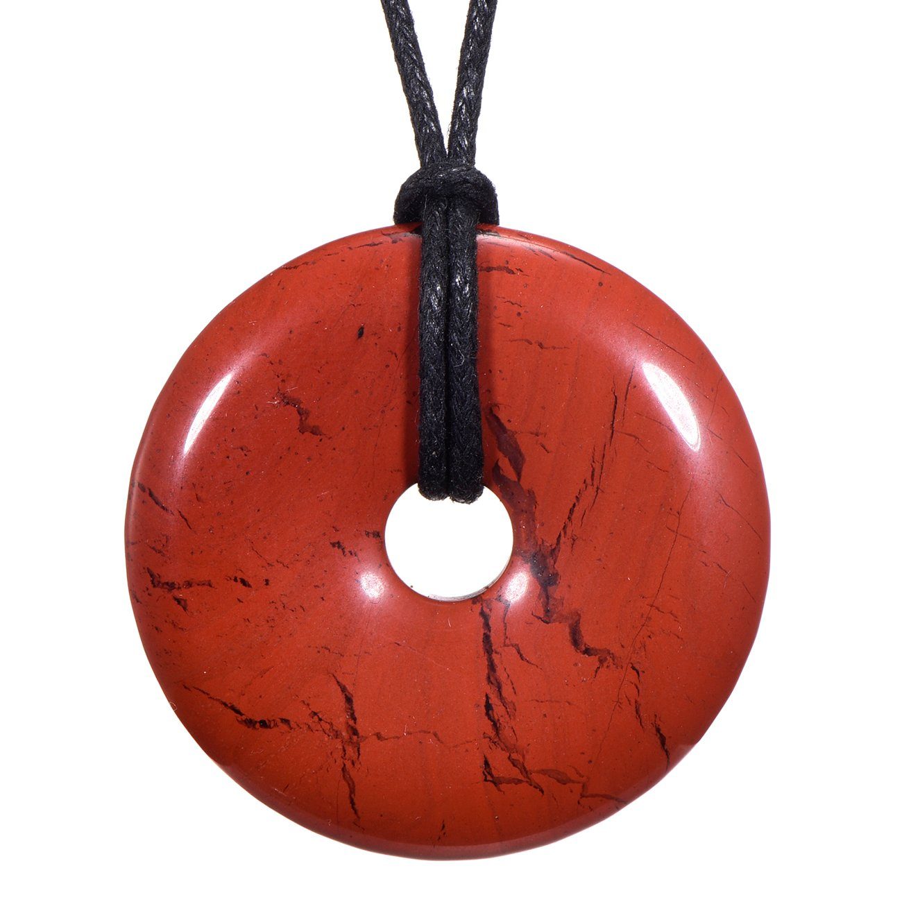 Morella Damen Halskette Mit Donut Edelstein - 80cm Stoffband Im Samtbeutel