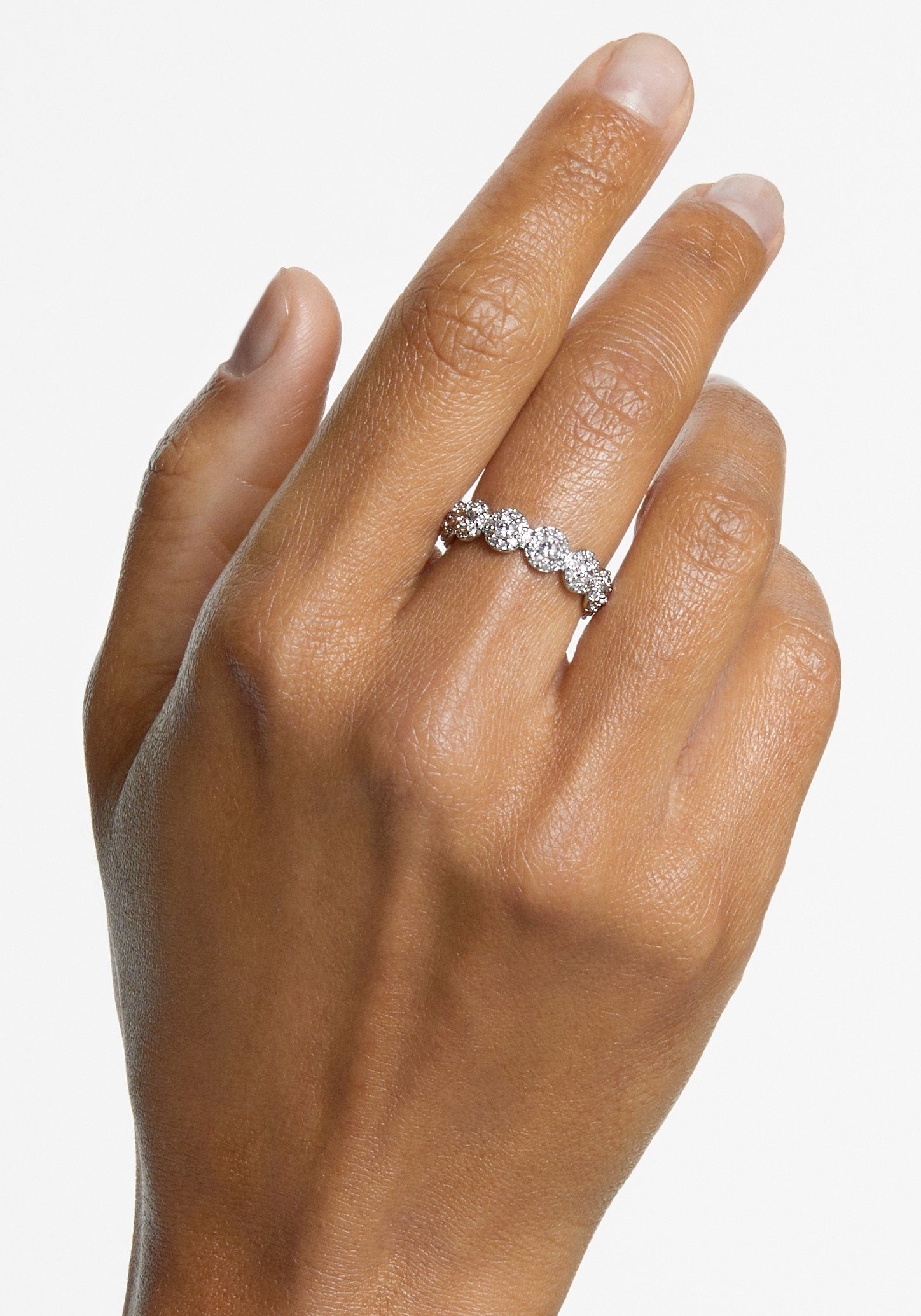 Swarovski Fingerring Constella Ring, mit Kristall Swarovski® metallfarben-kristallweiß