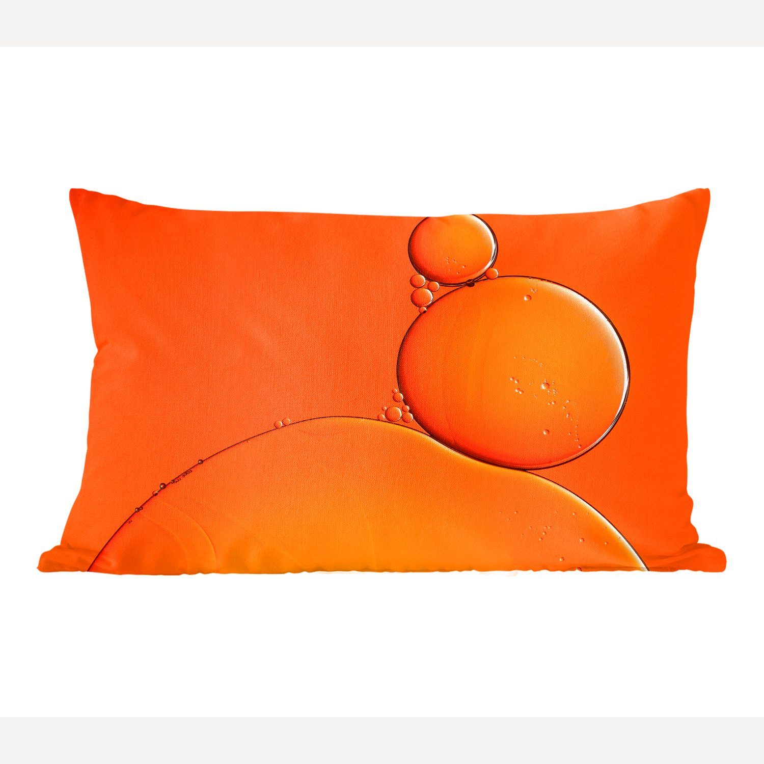 MuchoWow Dekokissen Seifenblasen - Orange - Wasser, Wohzimmer Dekoration, Zierkissen, Dekokissen mit Füllung, Schlafzimmer
