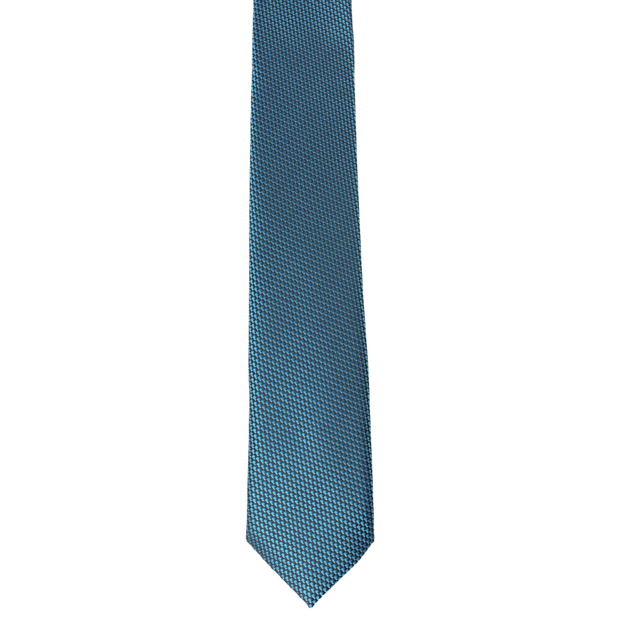 GASSANI Krawatte Dünne Schmale Extra Lange Jacquard Herren-Krawatte Fein Karo (Set, 2-St., 6cm, Slim-Fit, Schmal, Hochzeitskrawatte, mit Einstecktuch, Skinny) G – Bild 4 von 5