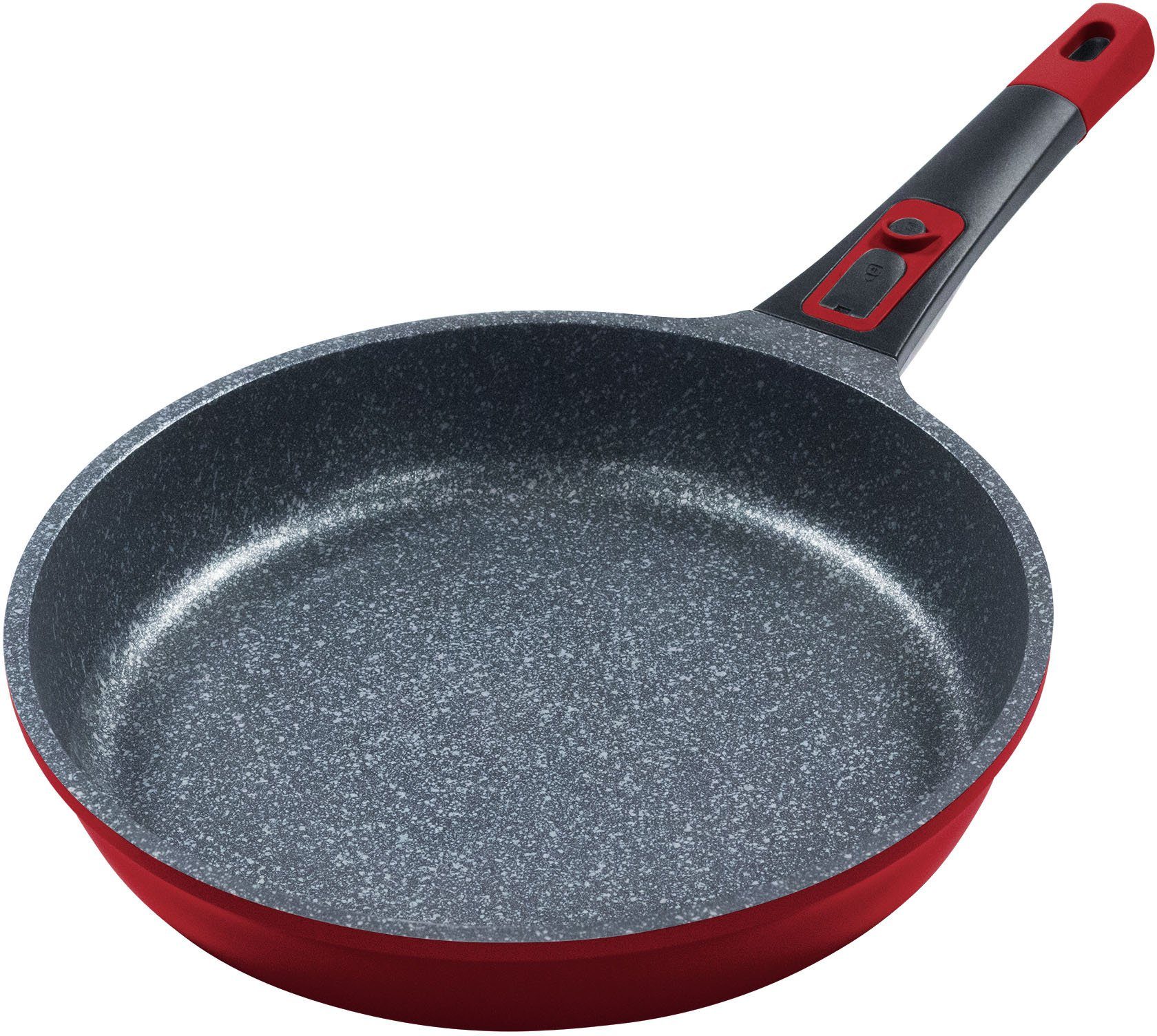 KING Pfannen-Set Moonscape, Aluminiumguss (Set, 5-tlg., je 1 Pfanne Ø 20/24/28/24 cm, H: 4,5/5/5,5/7,5 cm, - 1/1,9/2,5/2,8 l), abnehmbarer Griff, MOONSCAPE-Beschichtung, Induktion