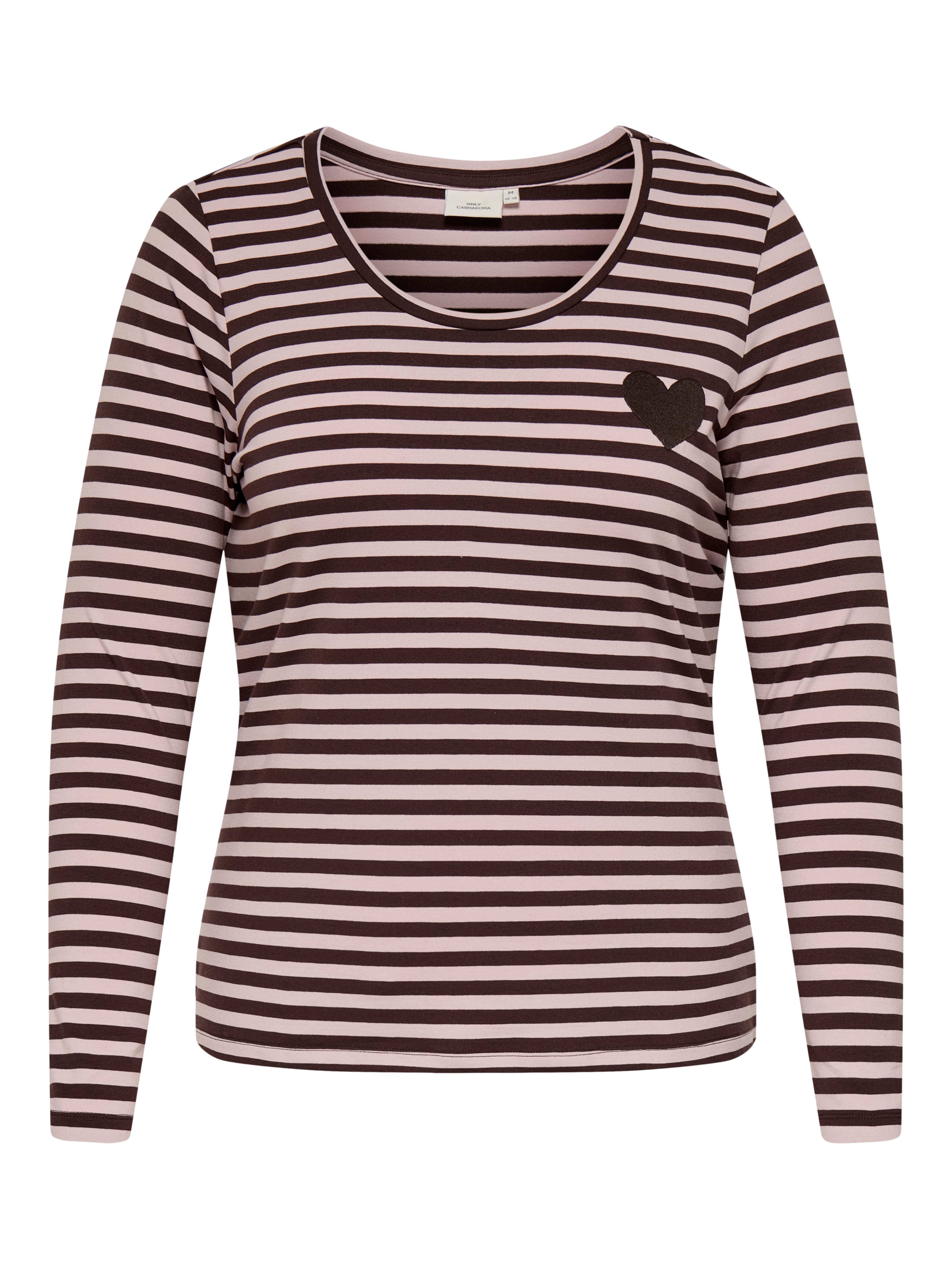 ONLY CARMAKOMA Langarmshirt CARBODIL L/S O-NECK BLOUSE JRS Materialmix, slim fit