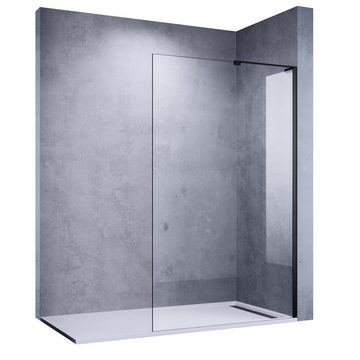 SONNI Walk-in-Dusche Walk-in-dusche schwarz, Walk-In Duschen, Duschtrennwand, NANO, ESG, Aluminiumrahmen, Einscheibensicherheitsglas, Sicherheitsfolie, NANO, auf Duschtassen oder Boden montierbar, schwarz, Höhe 200cm