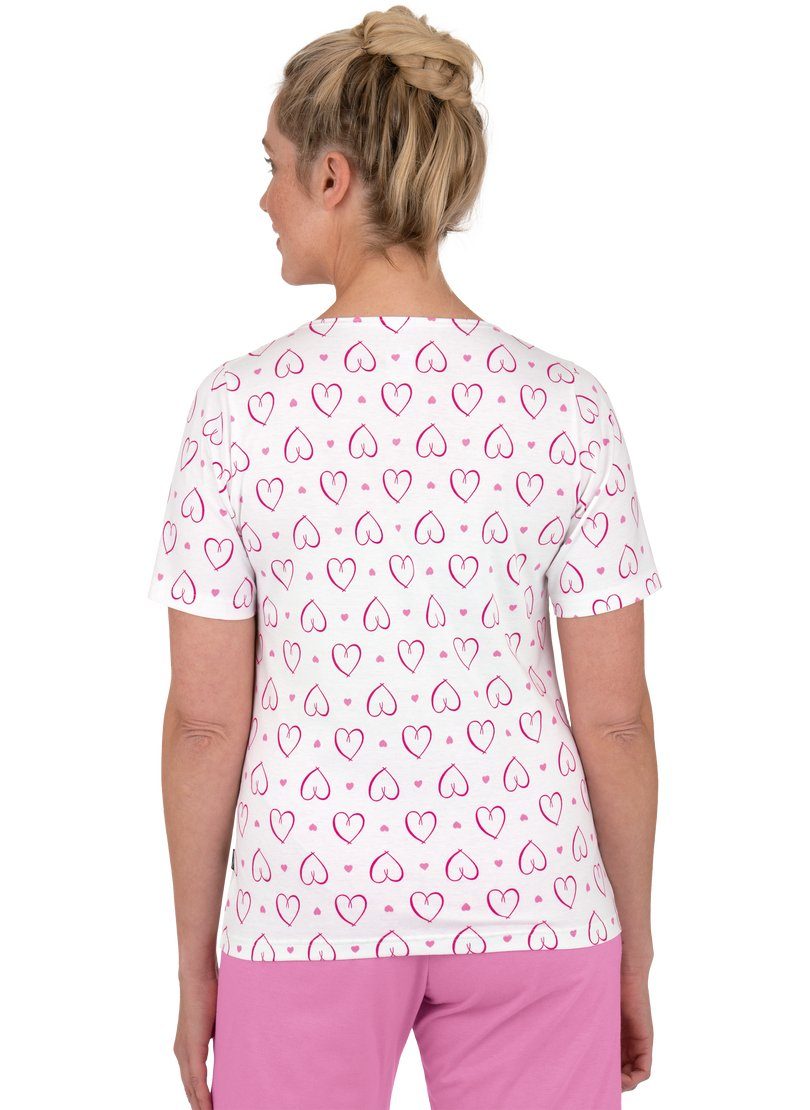Trigema Schlafanzug TRIGEMA Schlafshirt mit süßem Herzchen-Muster