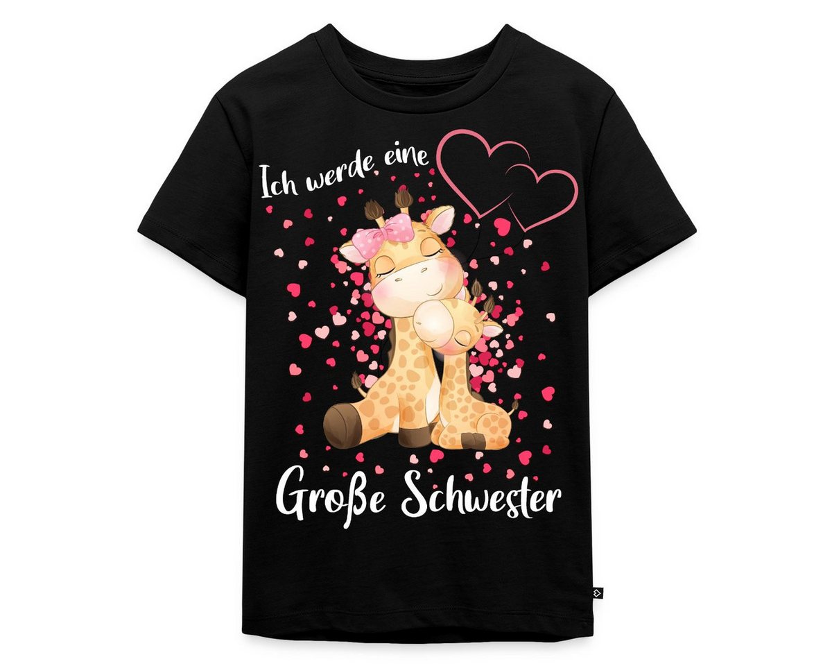 Spreadshirt T-Shirt Ich Werde Eine Große Schwester 2025 Giraffen Kinder Premium T-Shirt (1-tlg)
