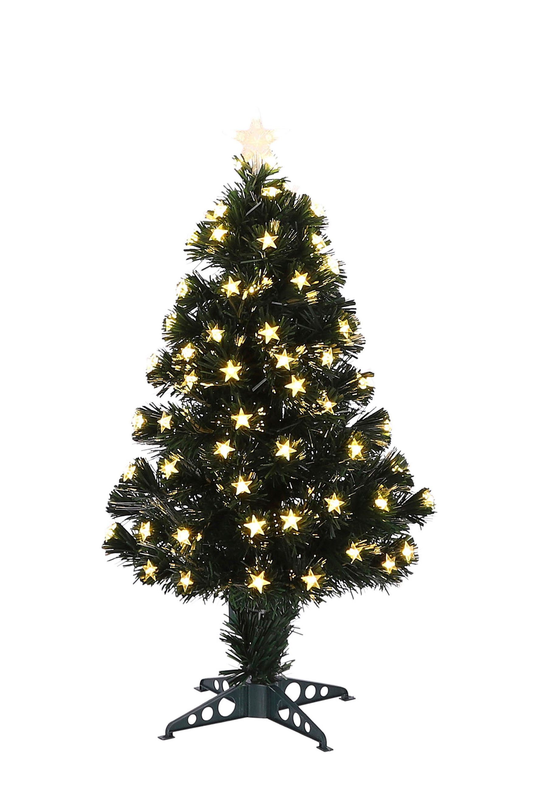 Luca Lighting Künstlicher Weihnachtsbaum Luca Lighting Mercury Baum Fibre Optic gruen warm weiss 95led 8 functi