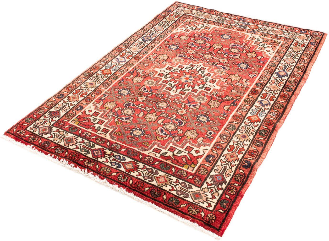 Orientteppich Perser - Nomadic - 155 x 110 cm - rot, morgenland, rechteckig, Höhe: 10 mm, Wohnzimmer, Handgeknüpft, Einzelstück mit Zertifikat