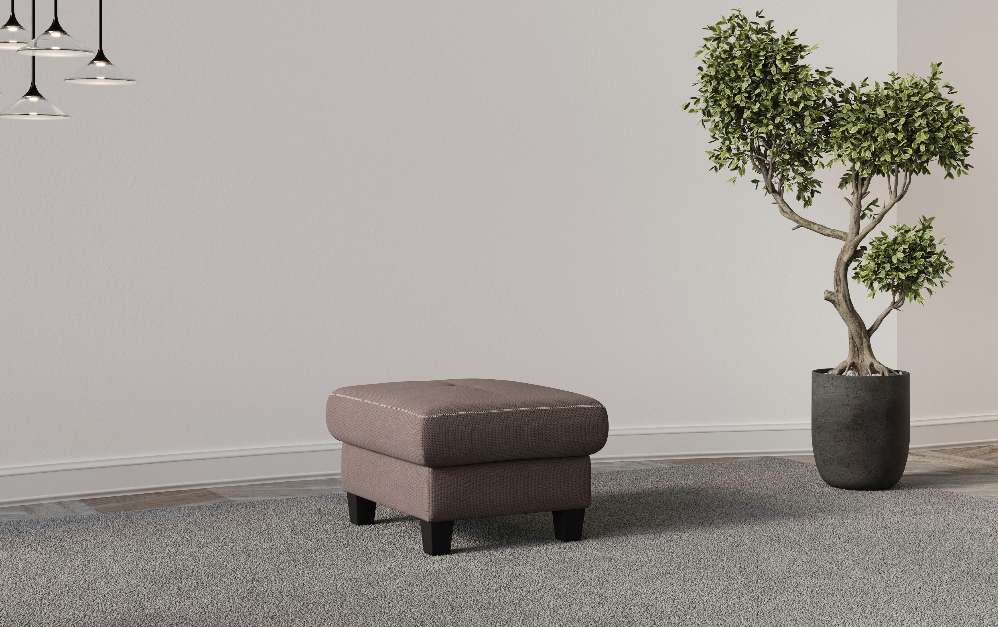 Places of Style Polsterhocker Varese, Kreuznaht günstig online kaufen